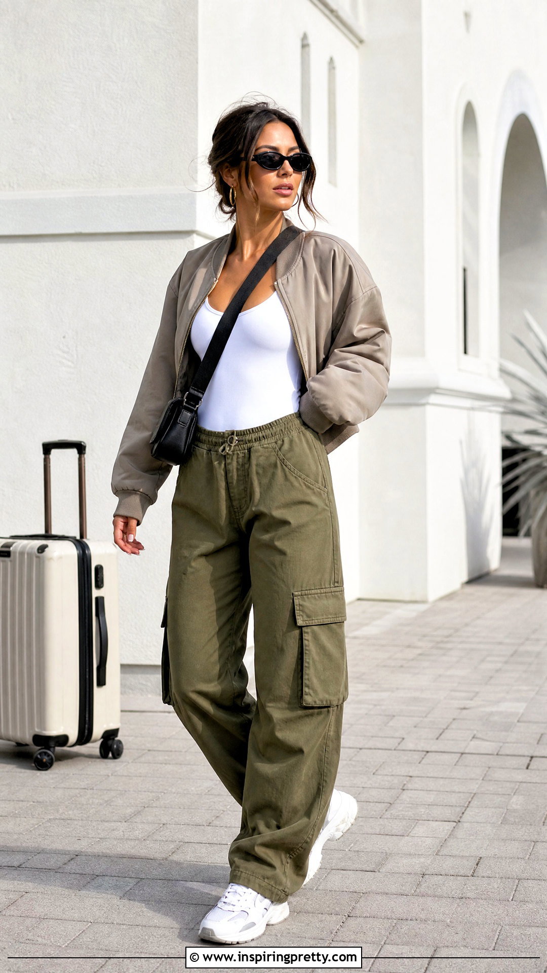 White Bodysuit And Cargo Pants - 25 sydney sweeney white top outfit ideas