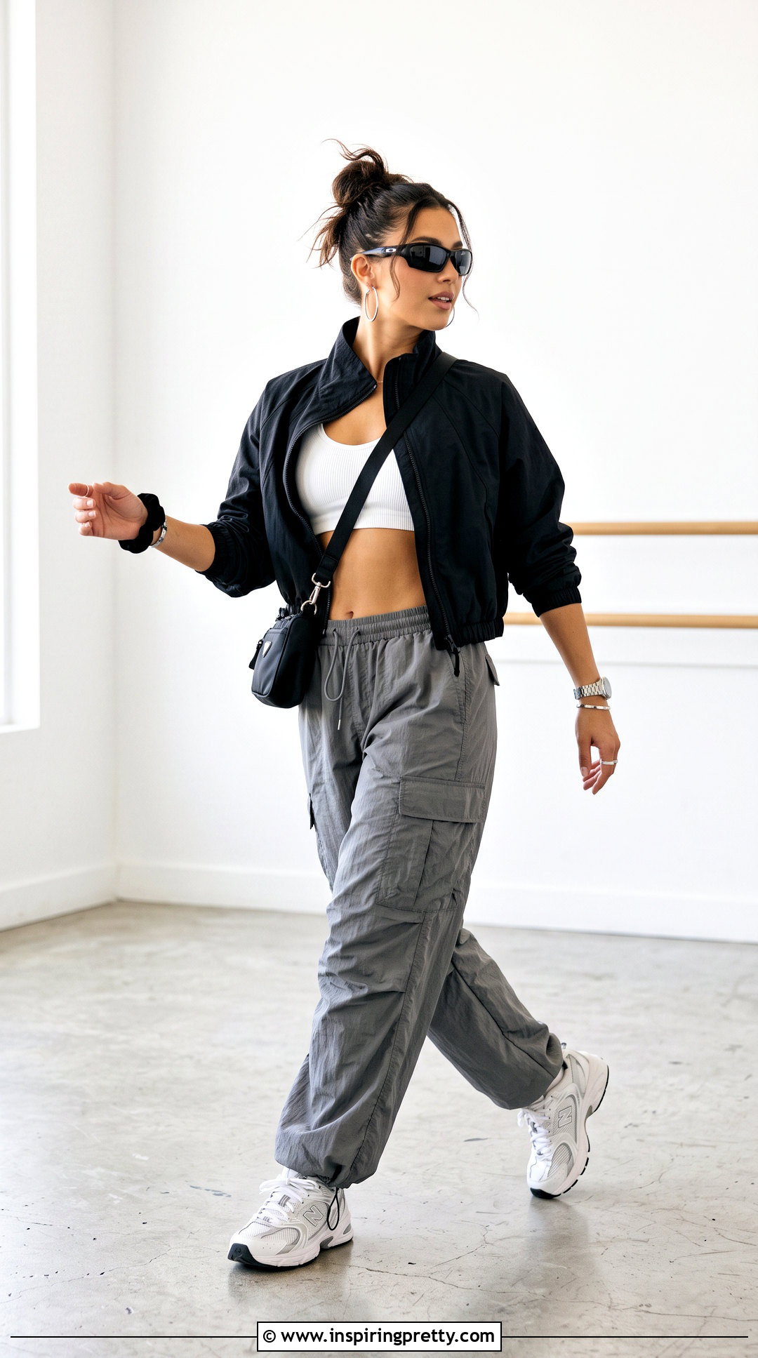 White Bra Top With Parachute Pants - 20 tate mcrae bra top outfit ideas