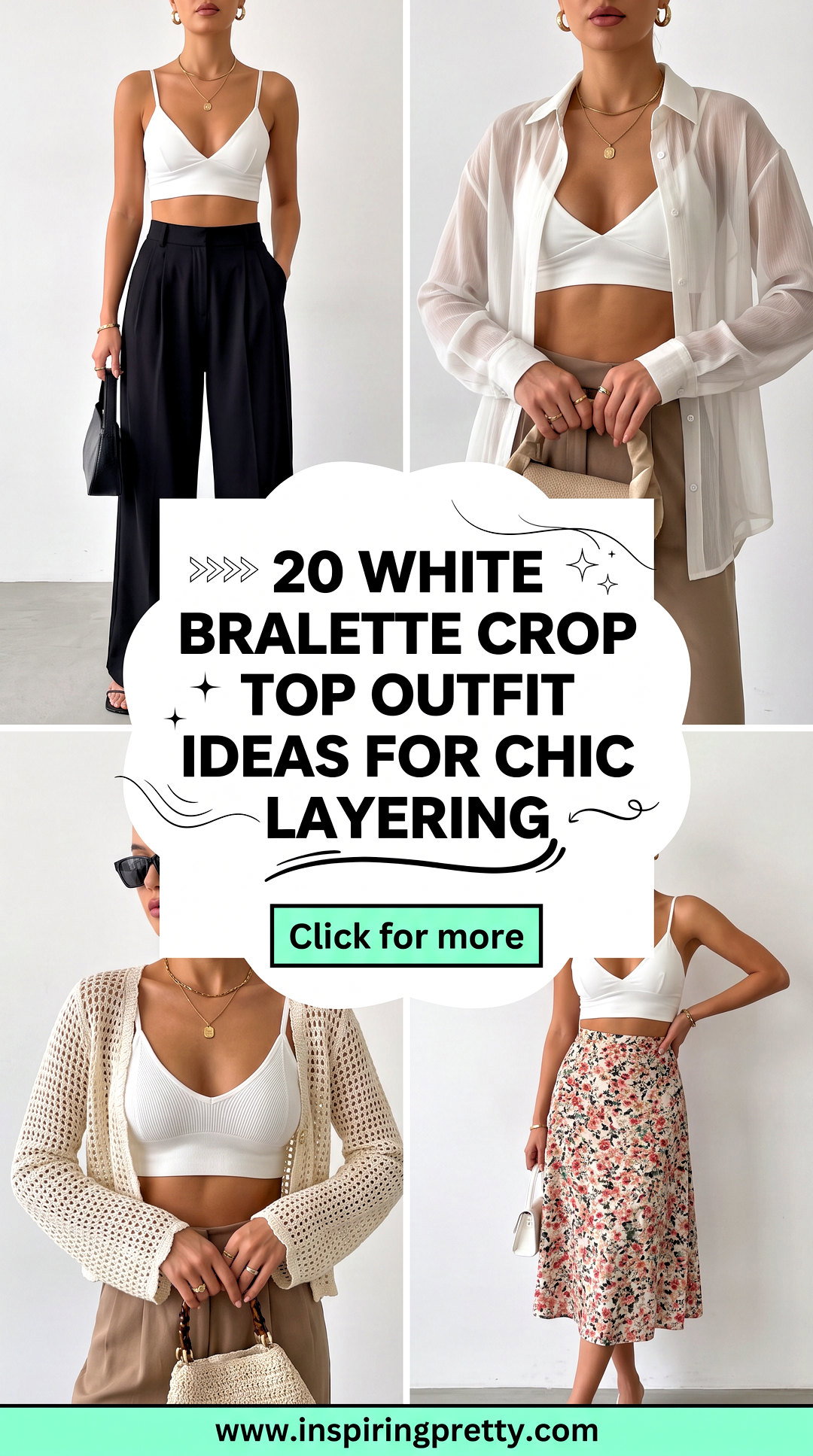 20 White Bralette Crop Top Outfit Ideas for Chic Layering - 20 White Bralette Crop Top Outfit Ideas for Chic Layering