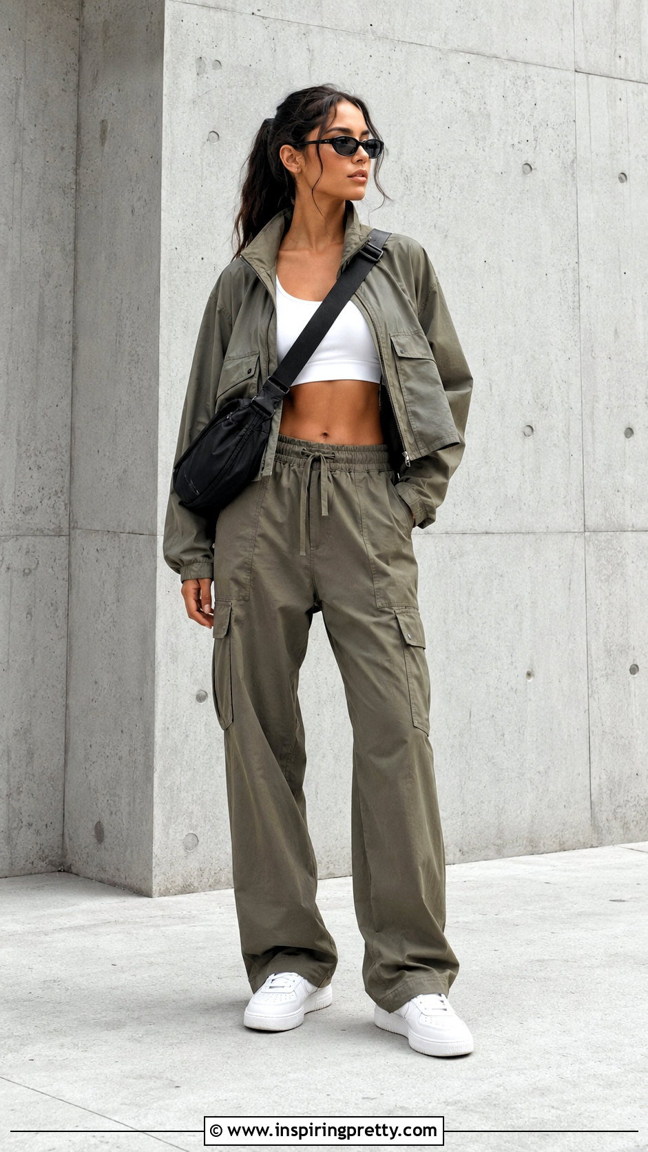 White Bralette Crop Top With Cargo Pants - 20 White Bralette Crop Top outfit ideas