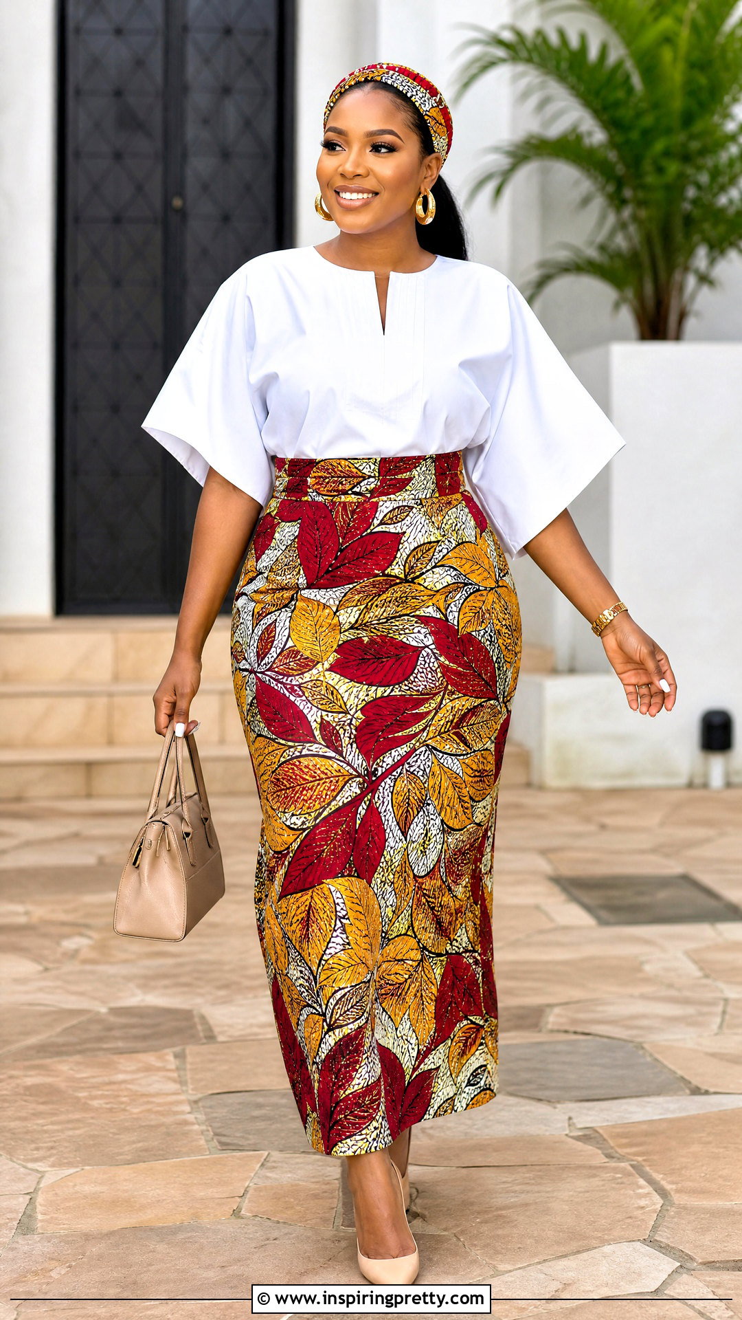 White Bubu Top And Printed Skirt Outfit - 50 bubu top and skirt outfits