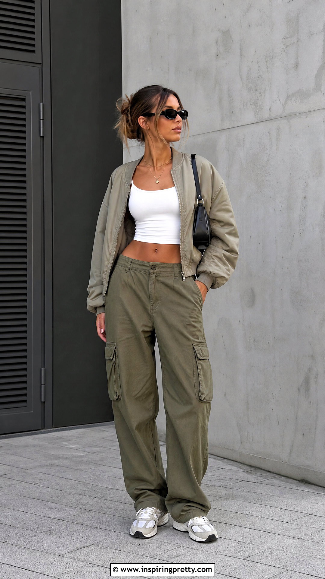 White Cami Crop Top With Cargo Pants - 25 white cami crop top outfit ideas