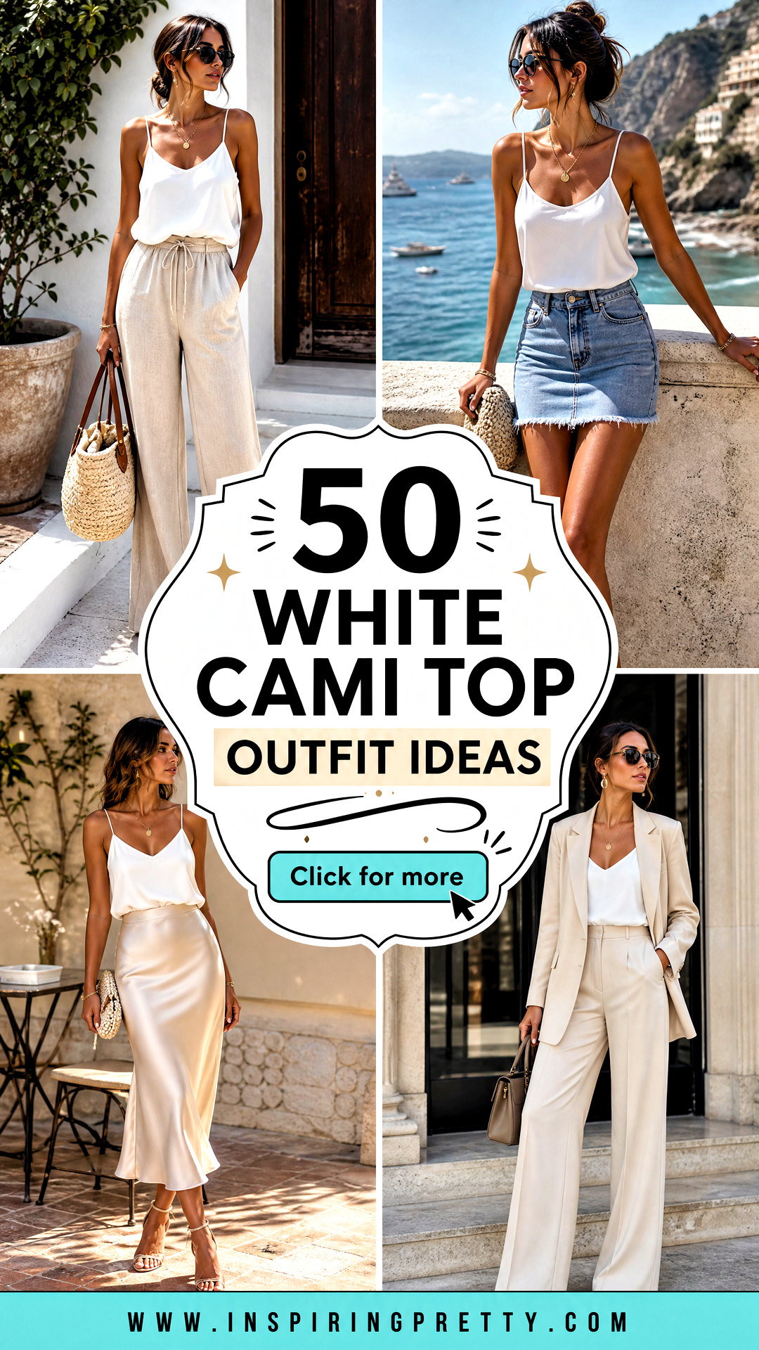 50 White Cami Top Outfit Ideas for Chic Summer Styling - 50 White Cami Top Outfit Ideas for Chic Summer Styling