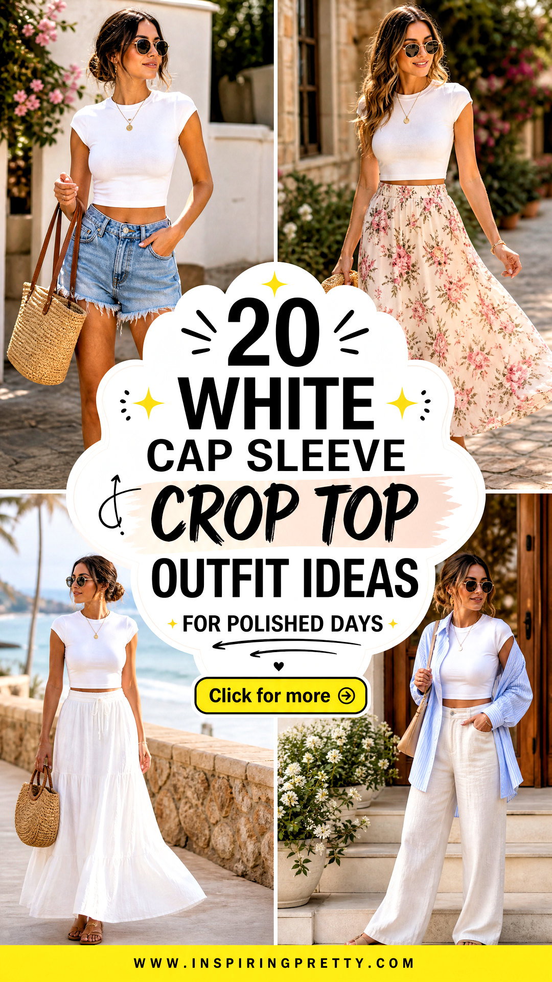 20 White Cap Sleeve Crop Top Outfit Ideas for Polished Days - 20 White Cap Sleeve Crop Top Outfit Ideas for Polished Days