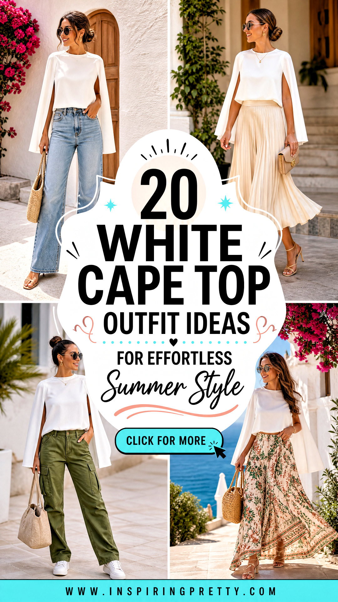 20 White Cape Top Outfit Ideas for Effortless Summer Style - 20 White Cape Top Outfit Ideas for Effortless Summer Style