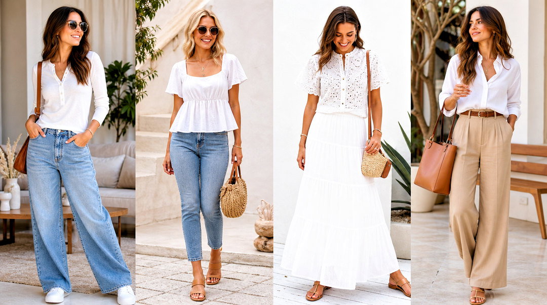 20 White Casual Top Fashion Outfit Ideas for Effortless Days