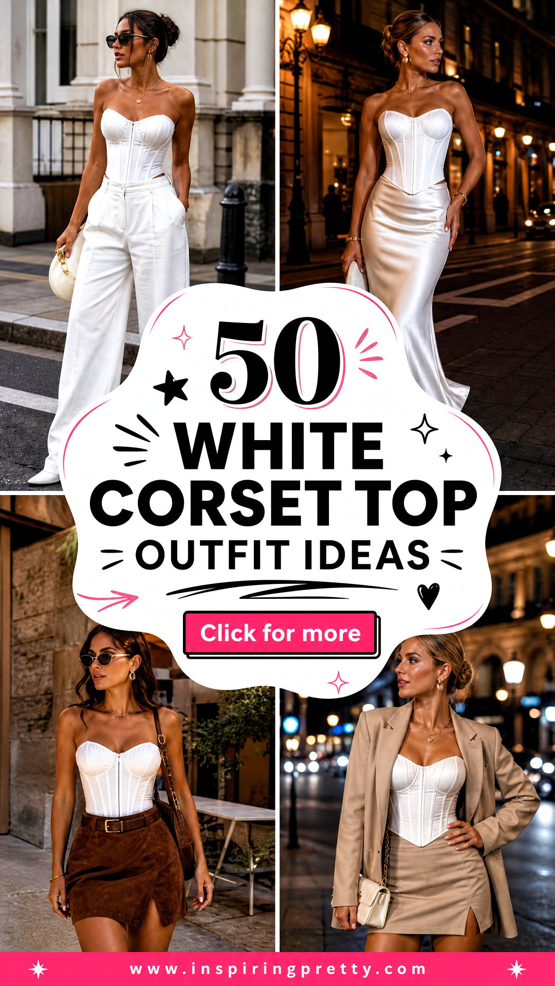50 White Corset Top Outfit Ideas for Bold Night-Out Style - 50 White Corset Top Outfit Ideas for Bold Night-Out Style