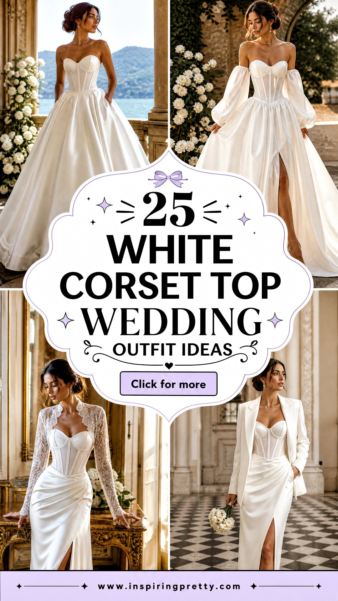 25 White Corset Top Wedding Outfit Ideas for Modern Brides - 25 White Corset Top Wedding Outfit Ideas for Modern Brides