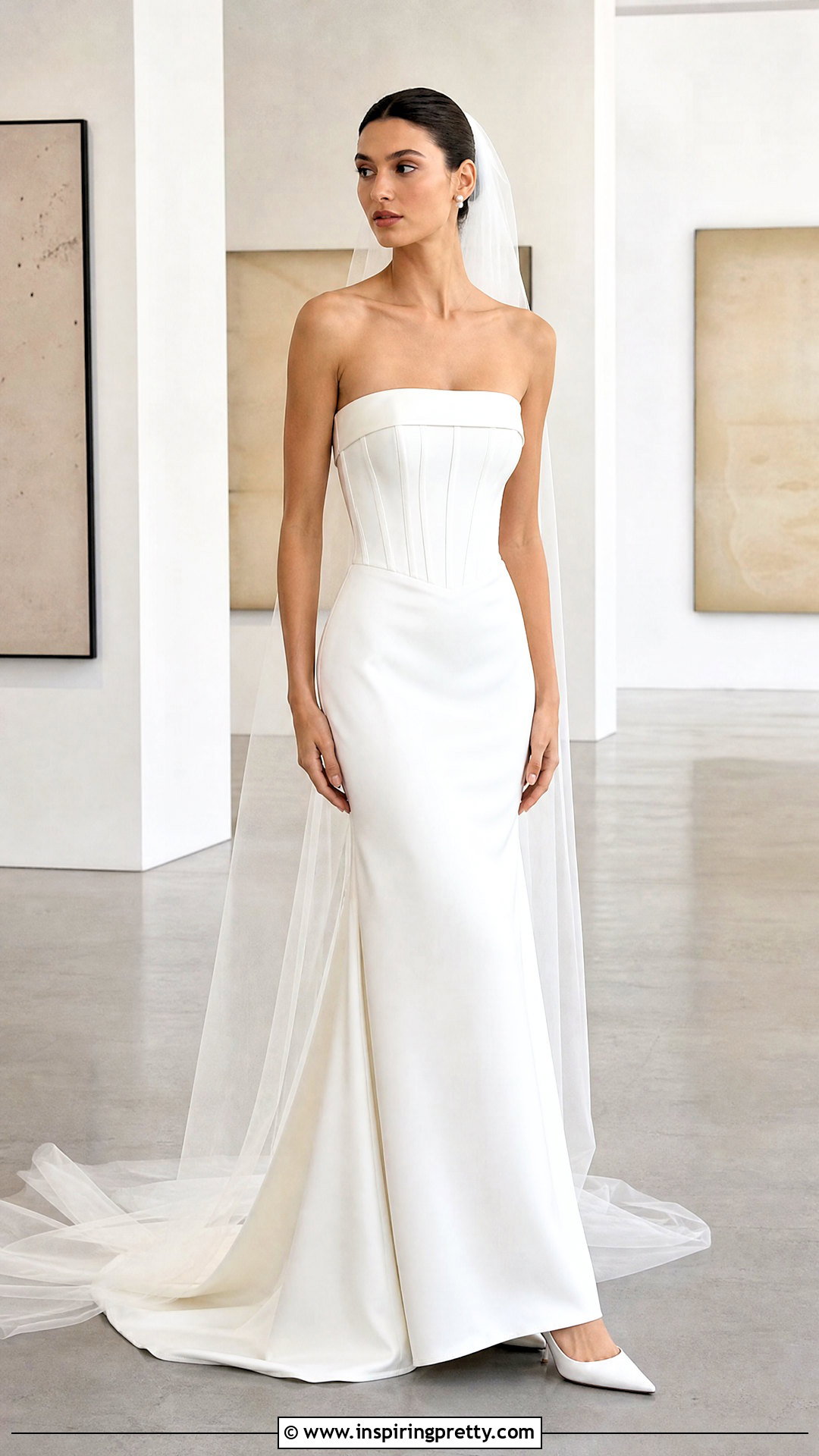 White Corset Top With Silk Column Skirt - 25 White Corset Top Wedding outfit ideas