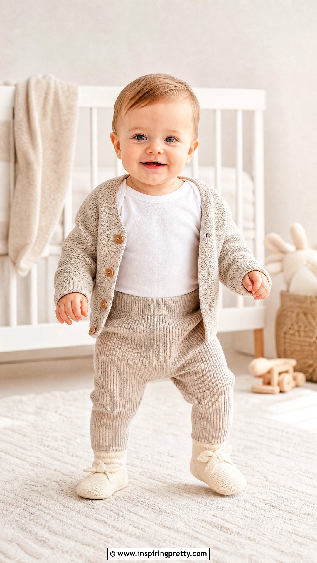 White Cotton Baby Top With Knit Pants - 50 baby tops designs
