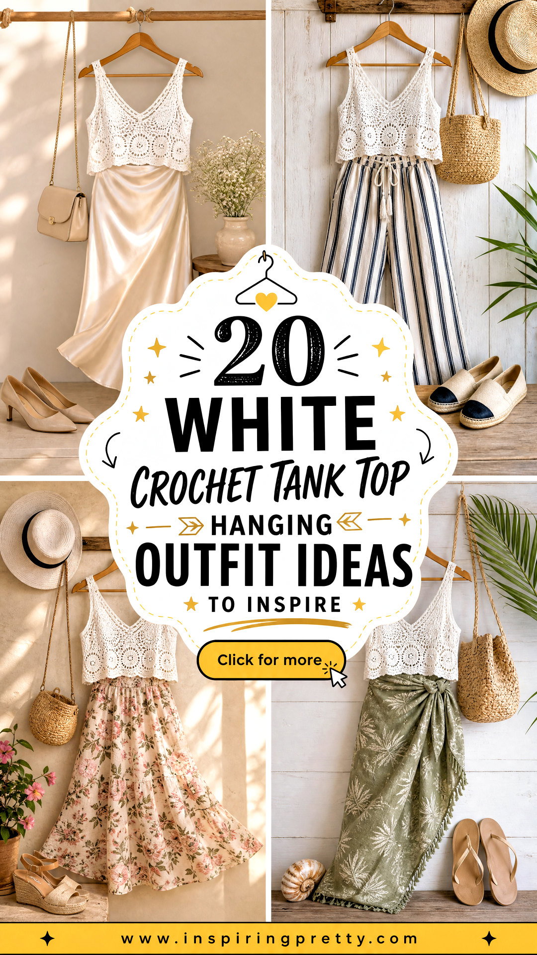 20 White Crochet Tank Top Hanging Outfit Ideas to Inspire - 20 White Crochet Tank Top Hanging Outfit Ideas to Inspire