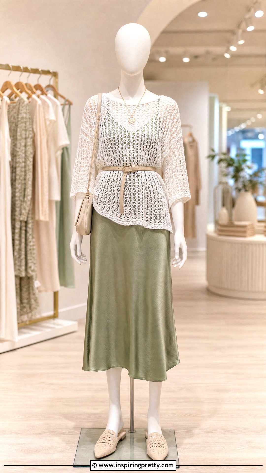White Crochet Top Over Slip Dress - 20 white crochet top on mannequin ideas
