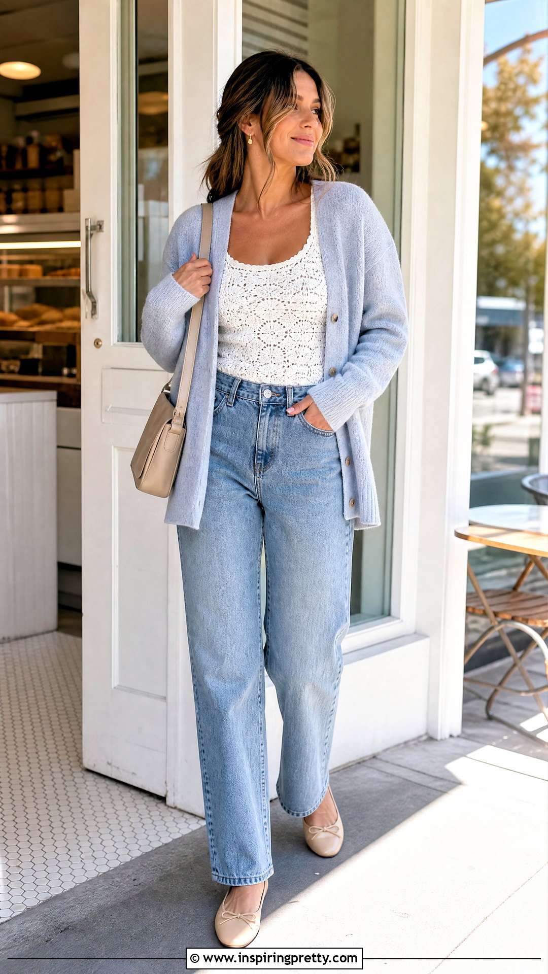 White Crochet Top With A Cardigan And Jeans - 50 white crochet top outfit ideas