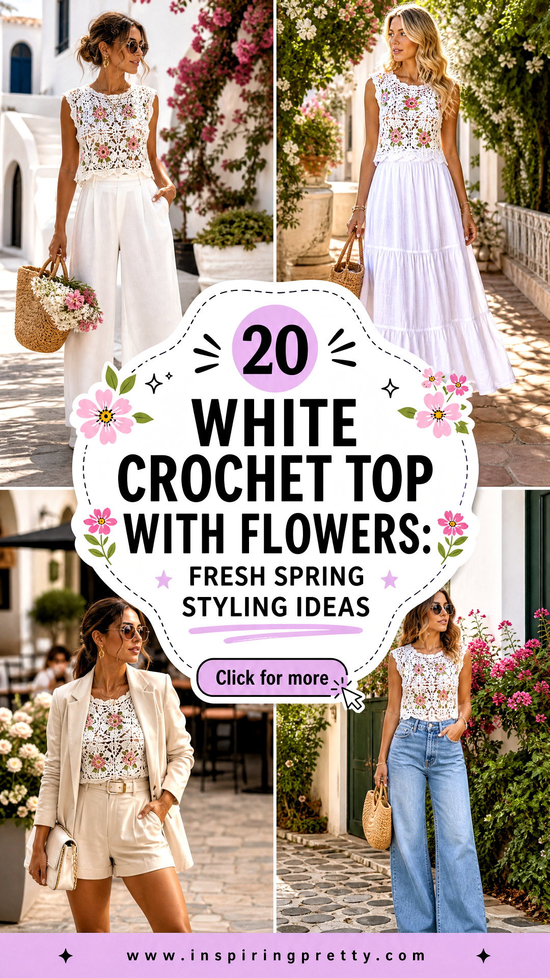 20 White Crochet Top With Flowers Fresh Spring Styling Ideas - 20 White Crochet Top With Flowers: Fresh Spring Styling Ideas