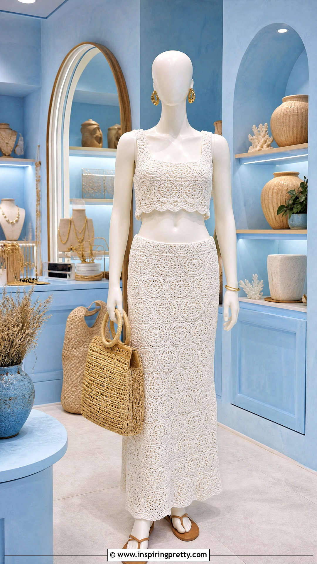 White Crochet Top With Matching Crochet Skirt - 20 white crochet top on mannequin ideas
