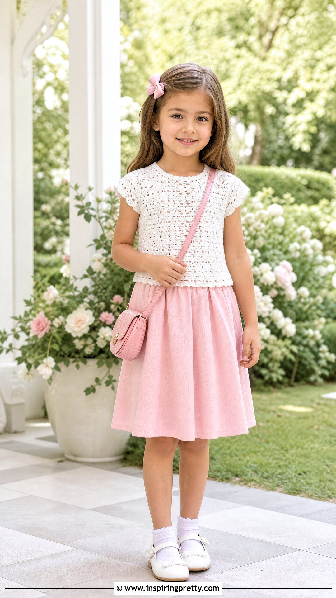 White Crochet Top With Pink Skirt - 50 crochet top for kids