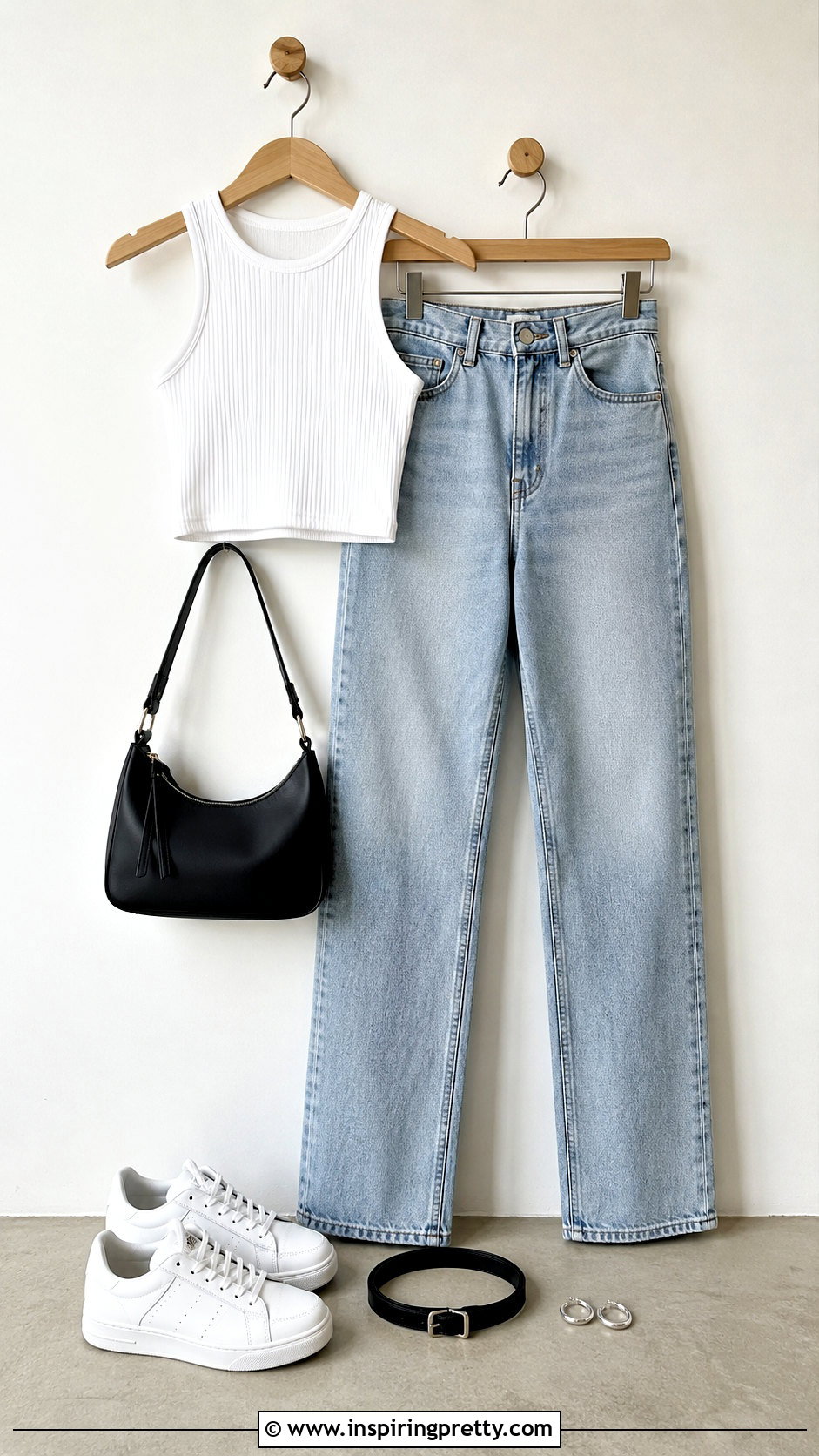 White Crop Top And High Waisted Jeans On Hanger - 20 white crop top on hanger ideas