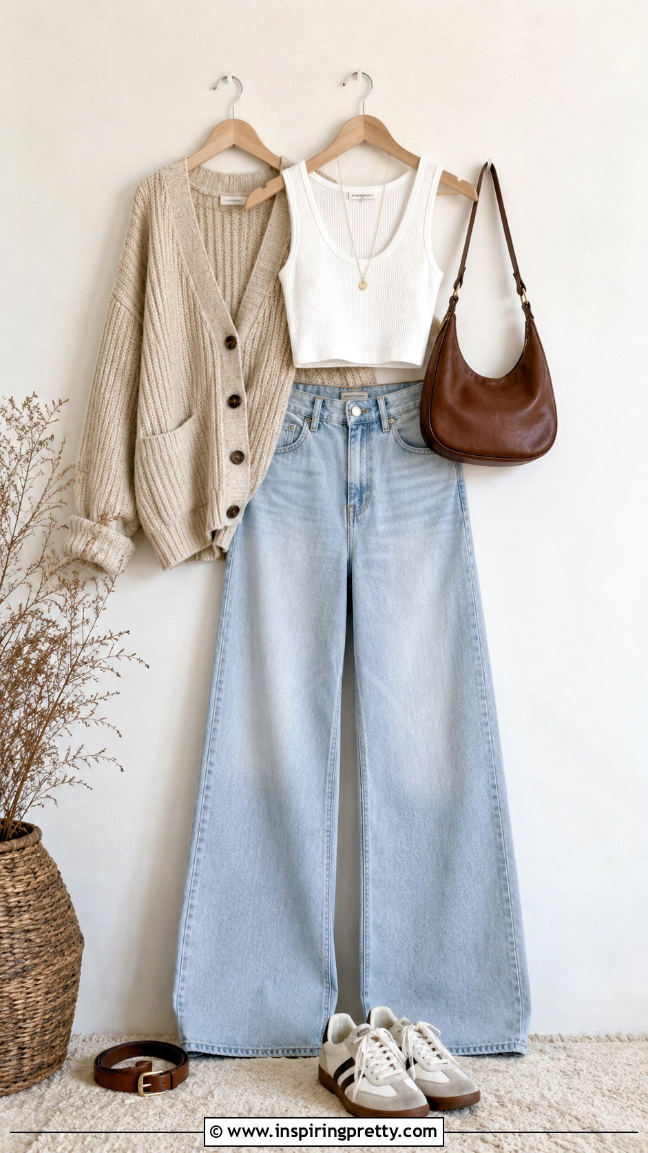 White Crop Top Cardigan And Wide Leg Jeans On Hanger - 20 white crop top on hanger ideas