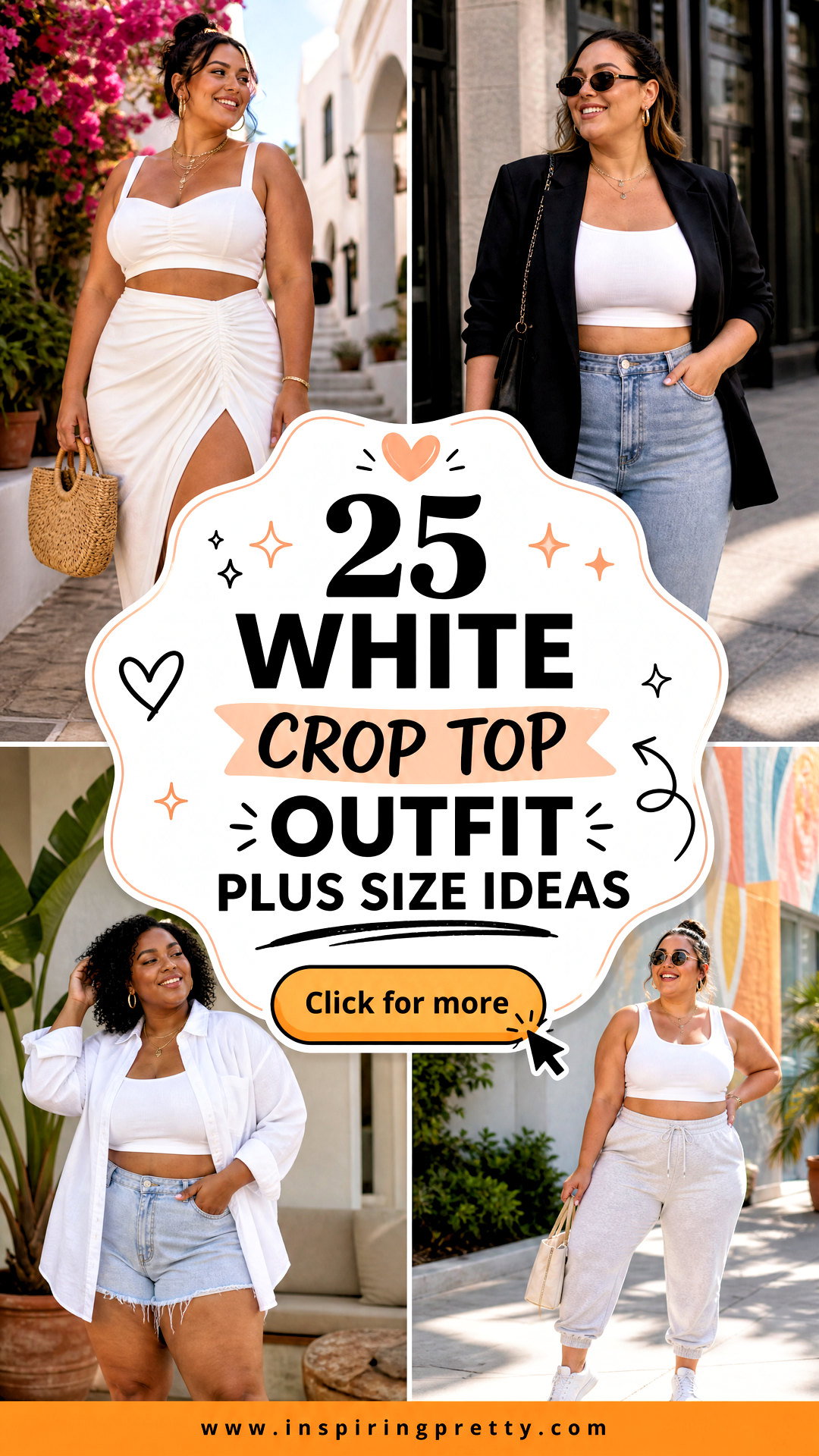 25 White Crop Top Outfit Plus Size Ideas for Summer Style - 25 White Crop Top Outfit Plus Size Ideas for Summer Style