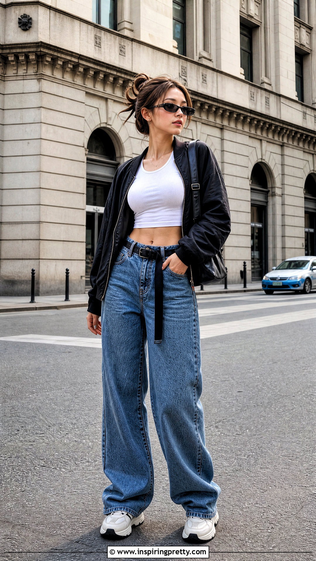 White Crop Top With Baggy Jeans - 50 white top aesthetic ideas