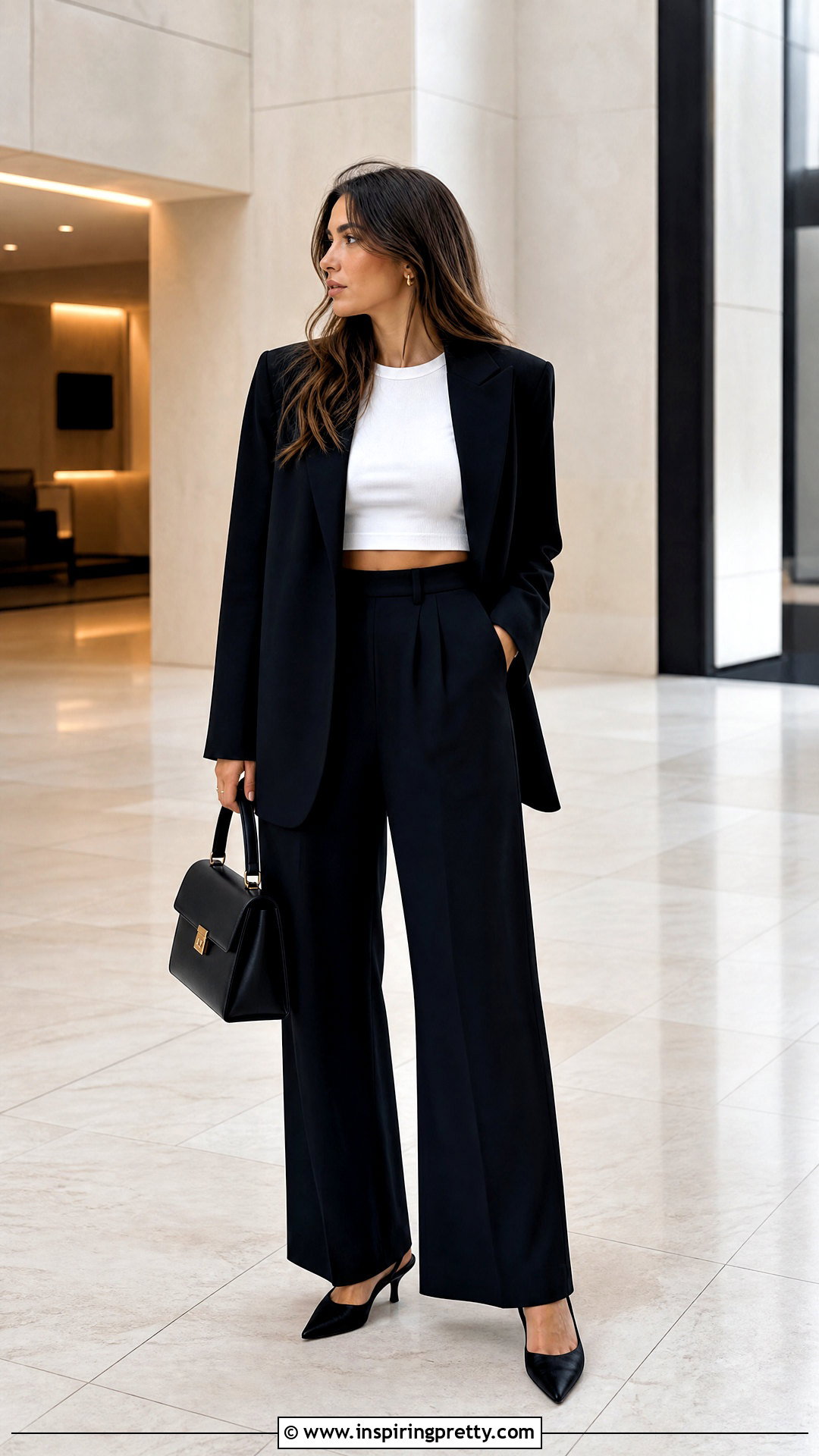 White Crop Top With Black Trousers - 25 thai king crop top outfit ideas
