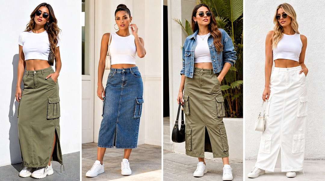 20 White Crop Top With Cargo Skirt Outfits for Street Style