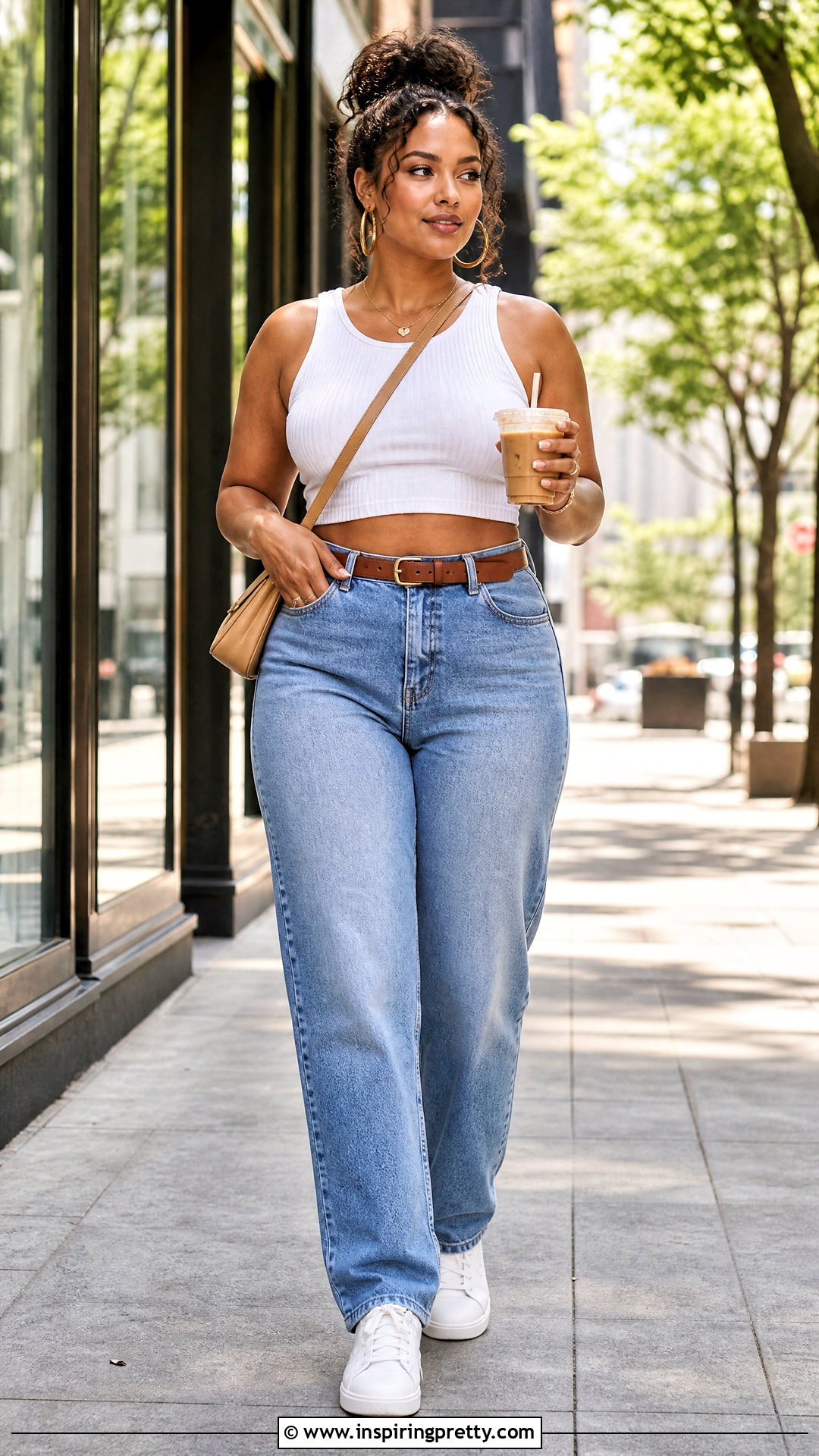 White Crop Top With High Waisted Jeans - 50 white crop top outfit ideas
