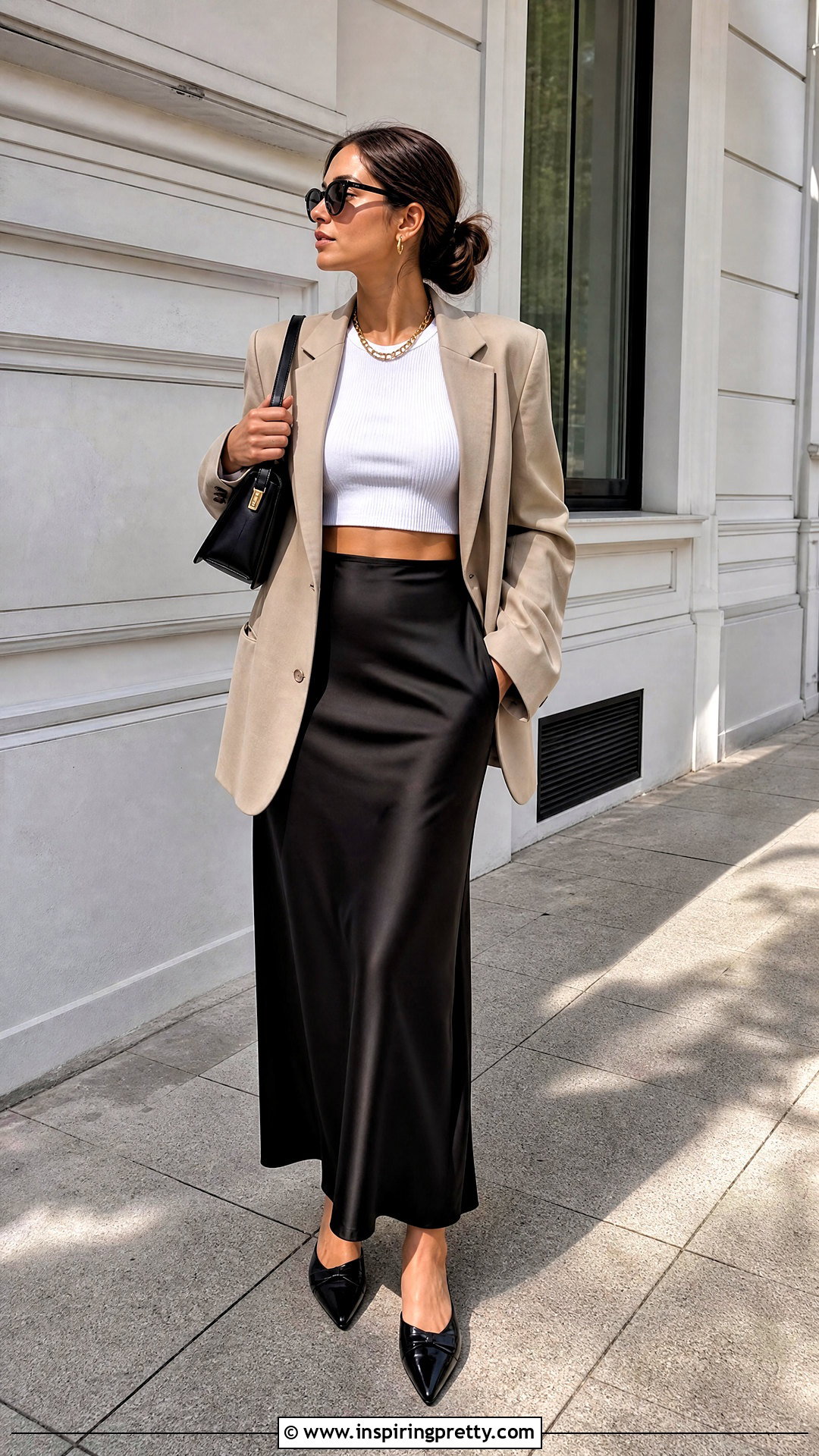 White Crop Top With Slip Skirt - 50 white crop top outfit ideas