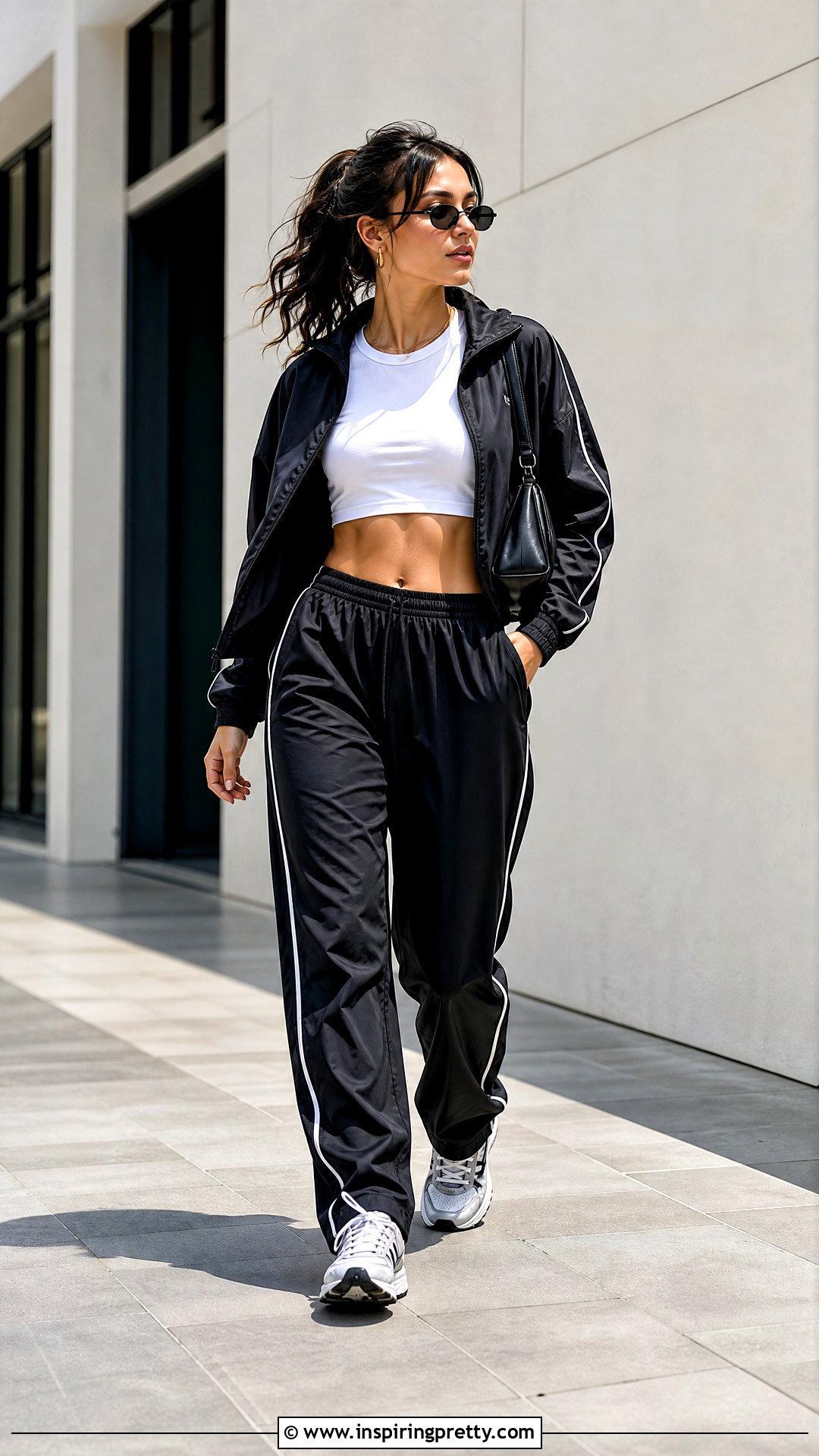White Crop Top With Track Pants - 50 white crop top outfit ideas