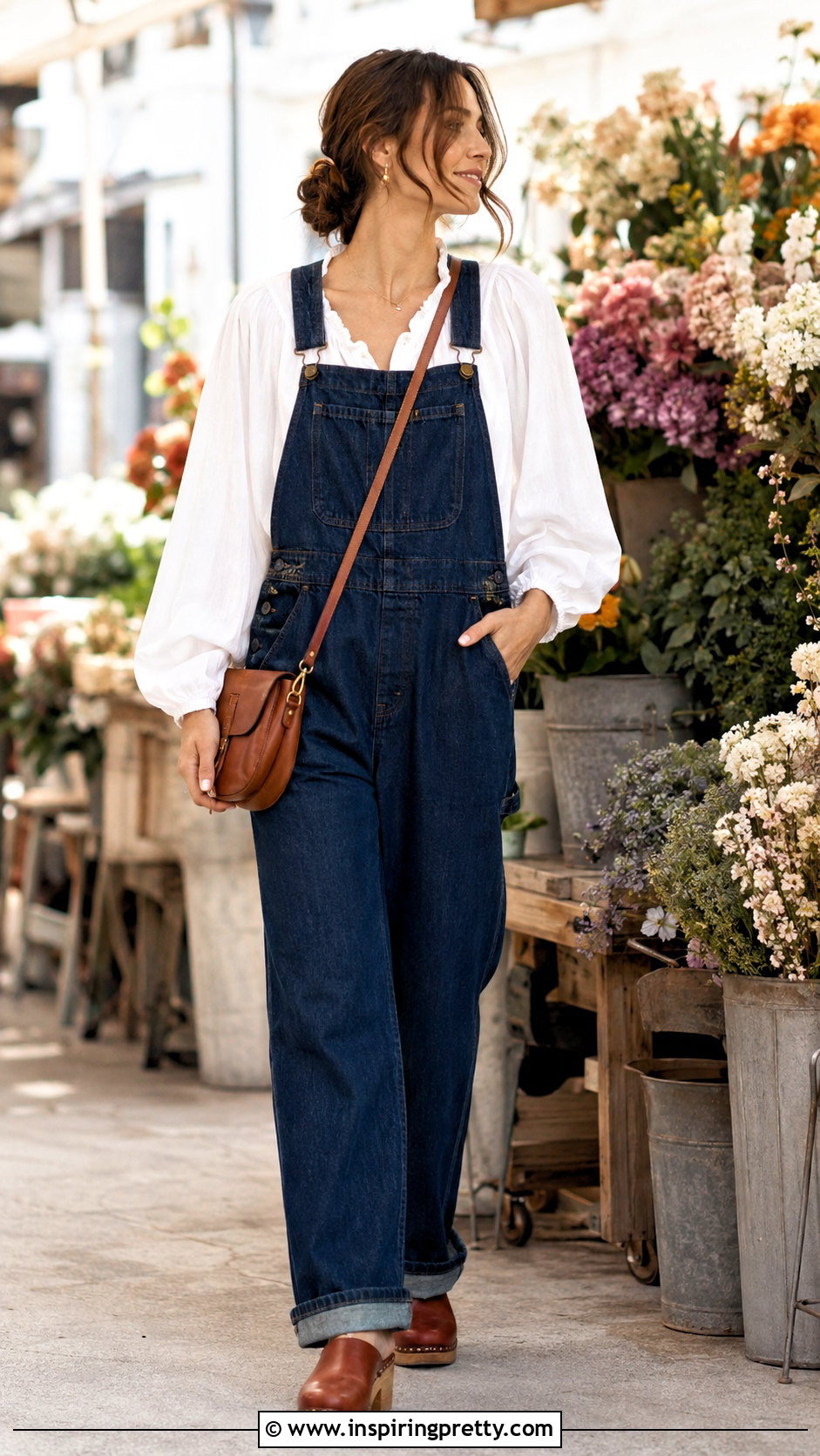 White Flowy Top With Overalls - 50 white flowy top outfit ideas