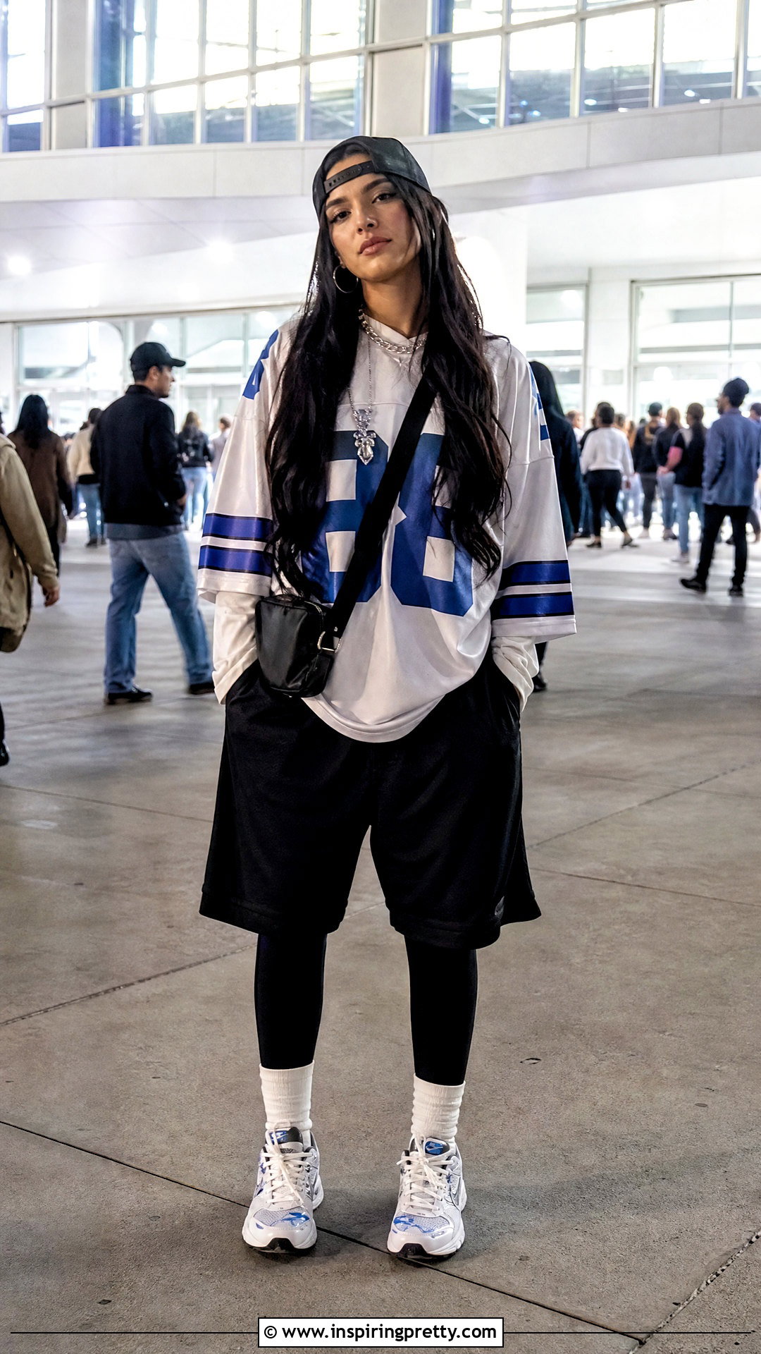 White Football Jersey With Leggings And Shorts - 25 Billie Eilish White Top outfit ideas