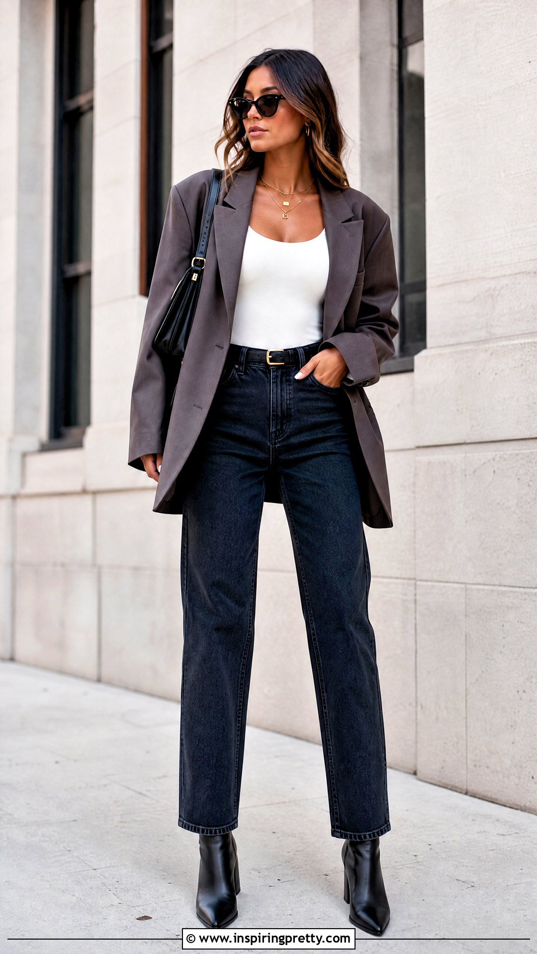 White Fox Bodysuit With High Waisted Jeans - 25 cute white fox tops outfit ideas