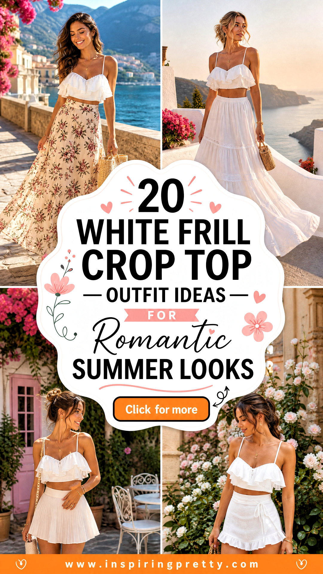20 White Frill Crop Top Outfit Ideas for Romantic Summer Looks - 20 White Frill Crop Top Outfit Ideas for Romantic Summer Looks