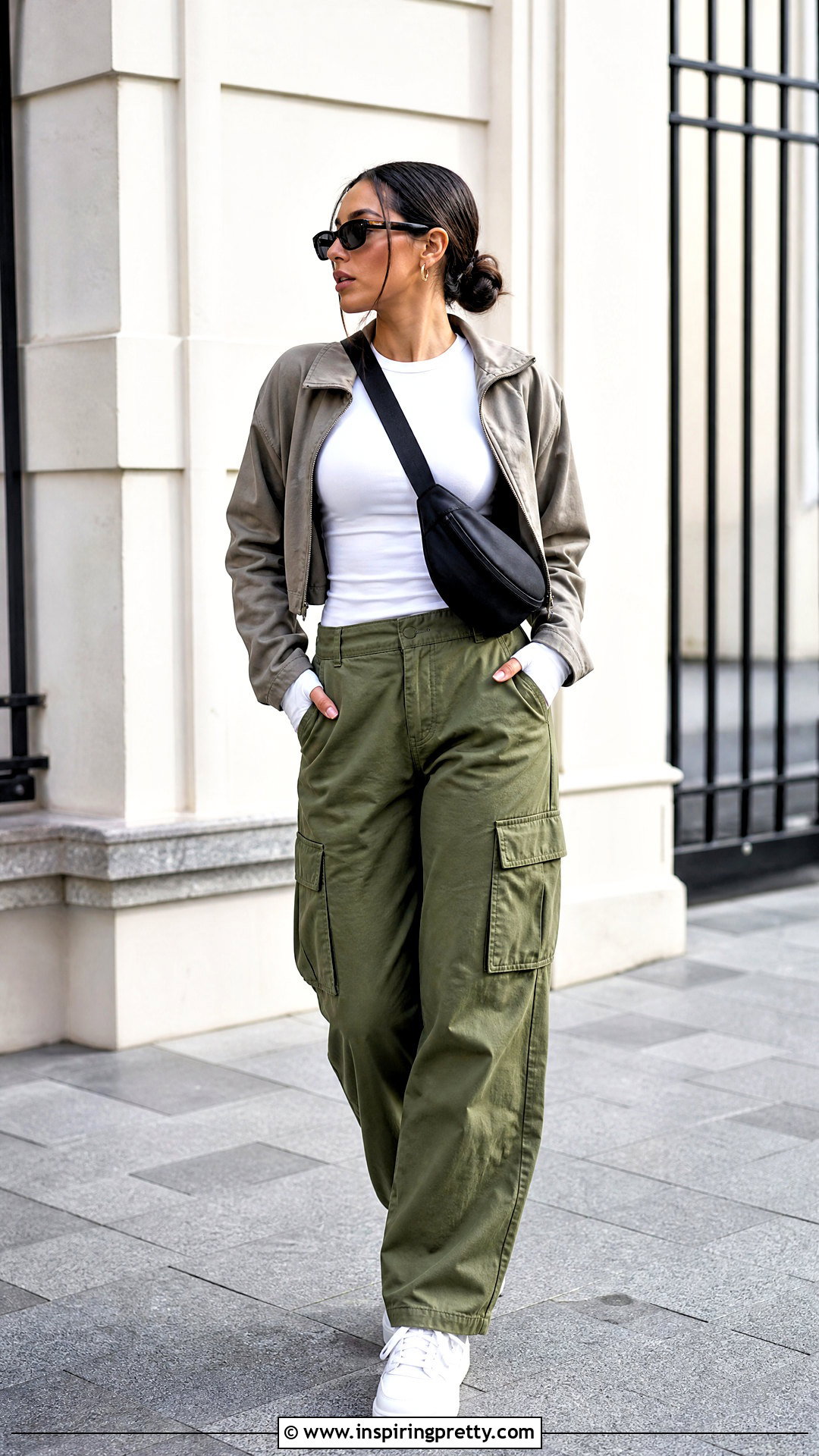 White Full Sleeve Top With Cargo Pants - 50 white full sleeve top outfit ideas