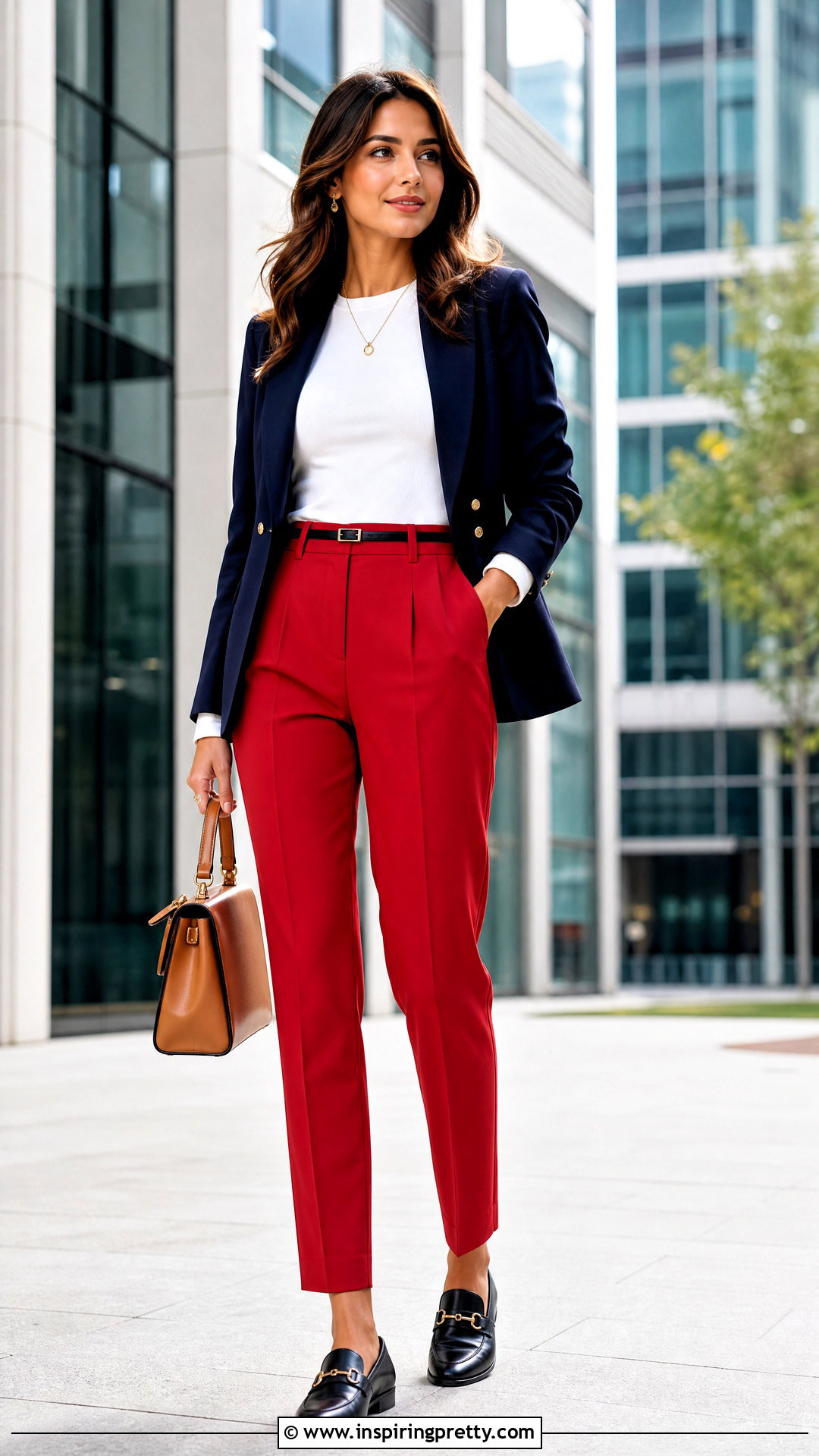 White Full Sleeve Top With Red Trousers - 50 white full sleeve top outfit ideas