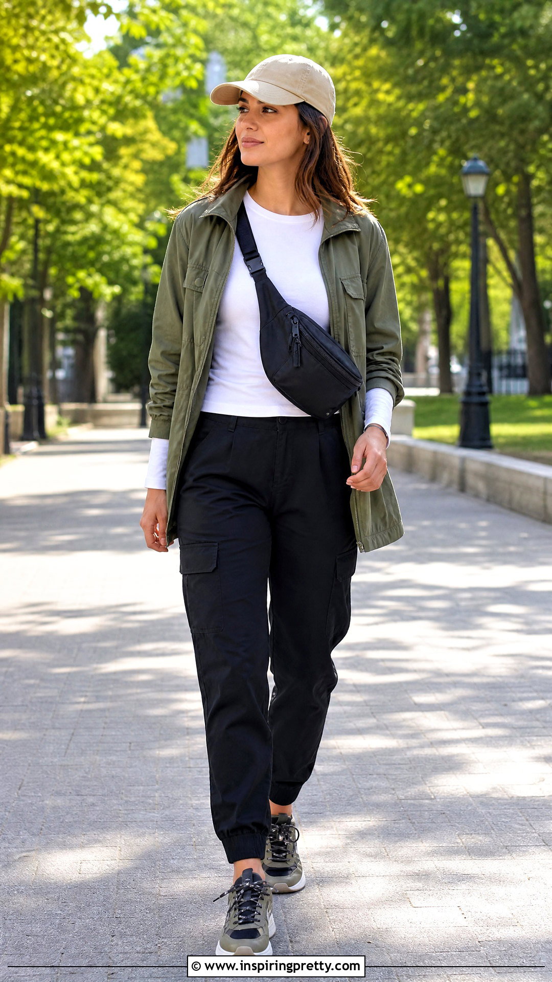 White Full Sleeve Top With Utility Jacket And Cargos - 50 white full sleeve top outfit ideas