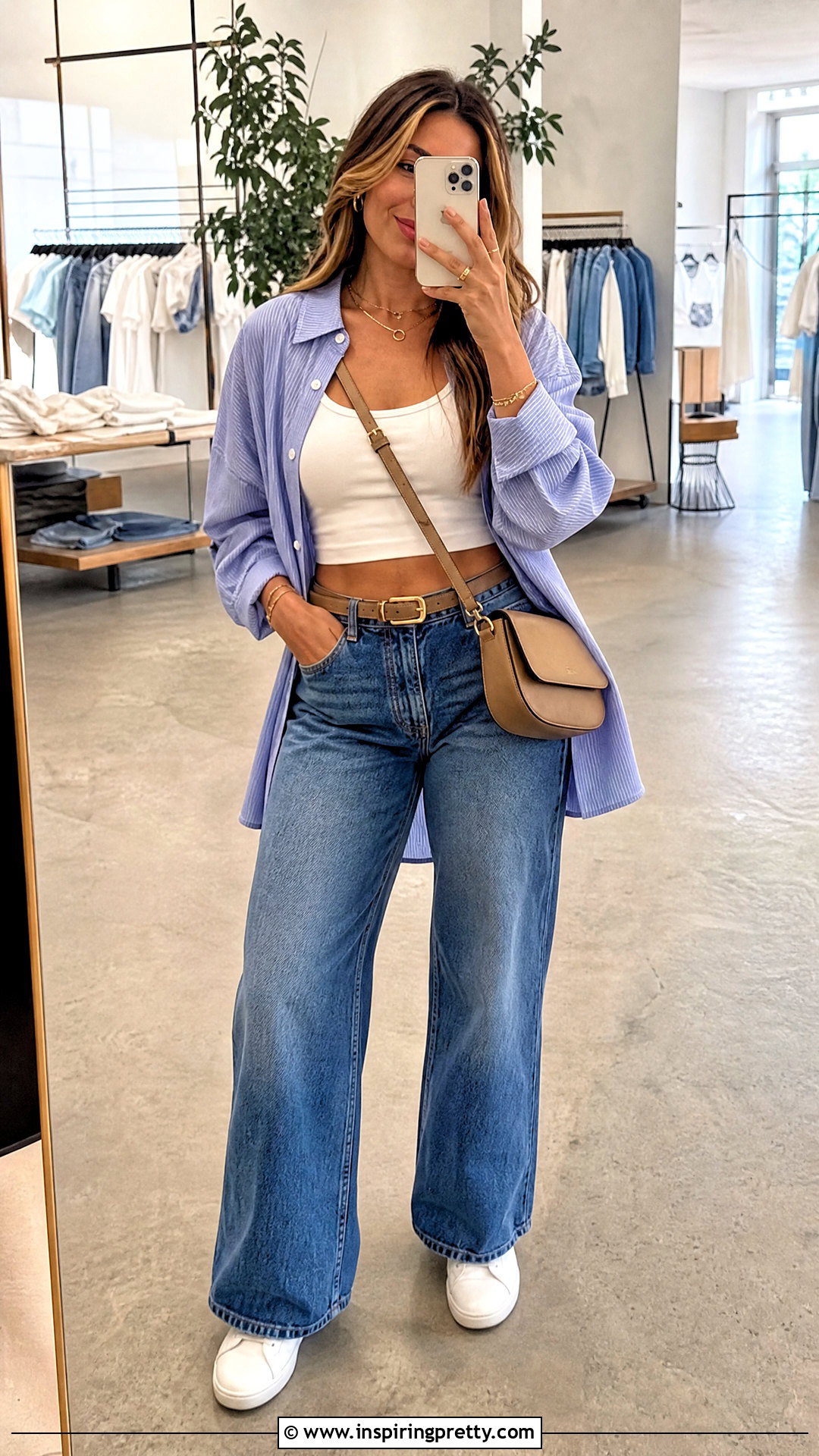White Gilly Hicks Crop Top With Wide Leg Jeans - 20 Gilly Hicks Crop Tops