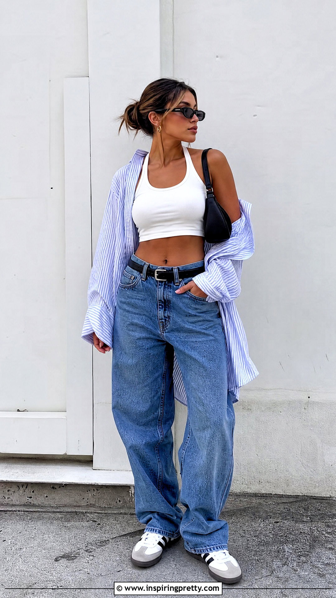 White Halter Top With Baggy Jeans - 50 white halter top outfit ideas