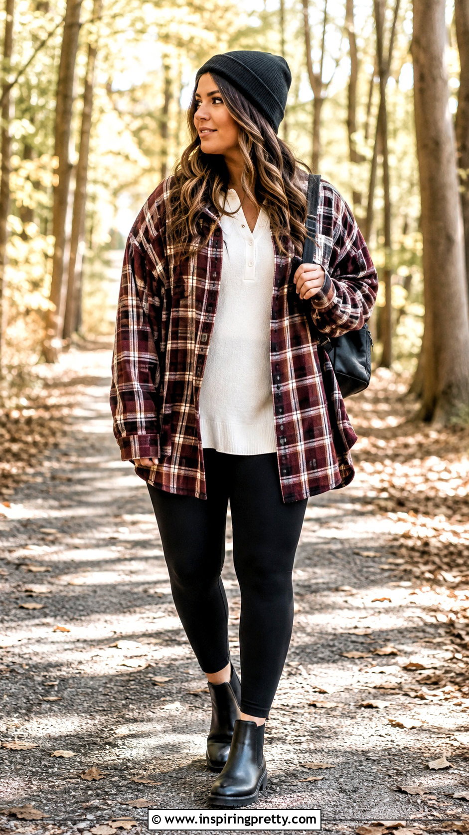 White Henley Top With Flannel And Leggings - 50 white henley top outfit ideas