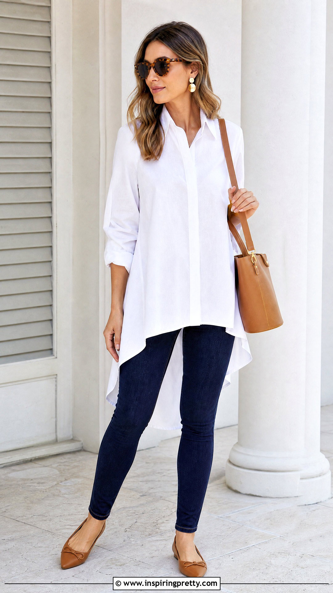 White Hi Lo Tunic Top With Skinny Jeans - 20 Hi Lo Tunic Tops outfit ideas