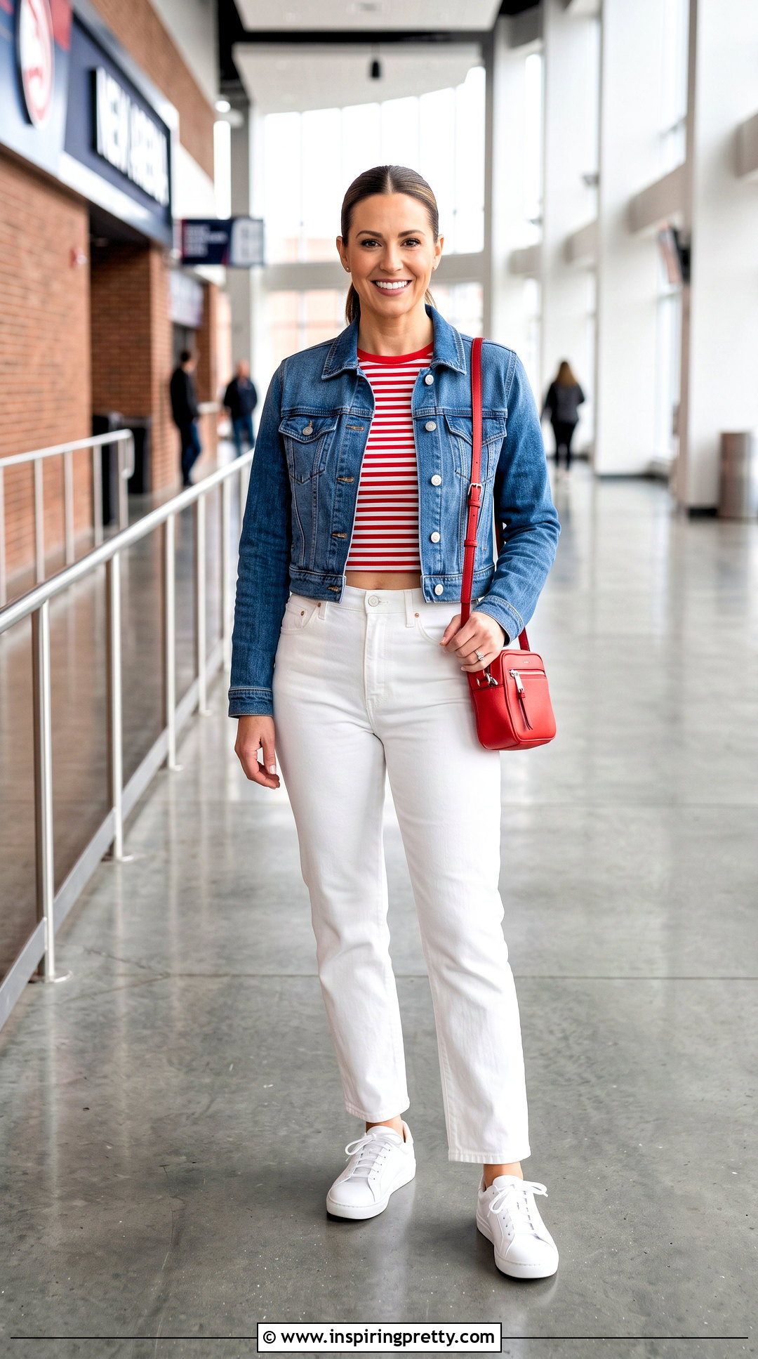 White Jeans Cheerleader Crop Top Outfit - 25 cheerleader crop top outfit ideas