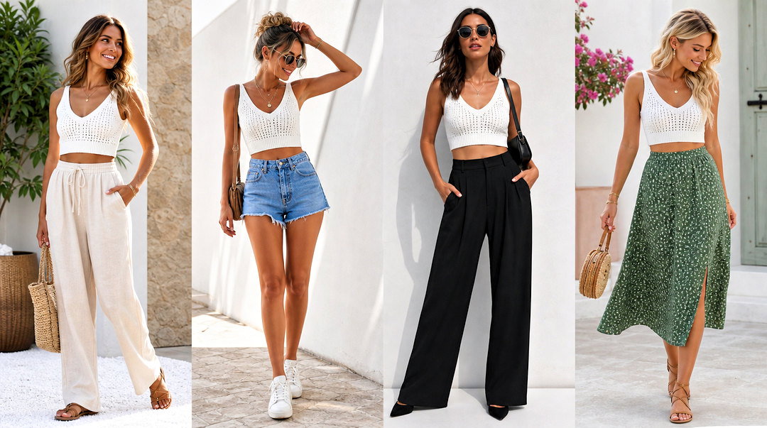 20 White Knit Crop Tops On Hangers: Stylish Display Ideas