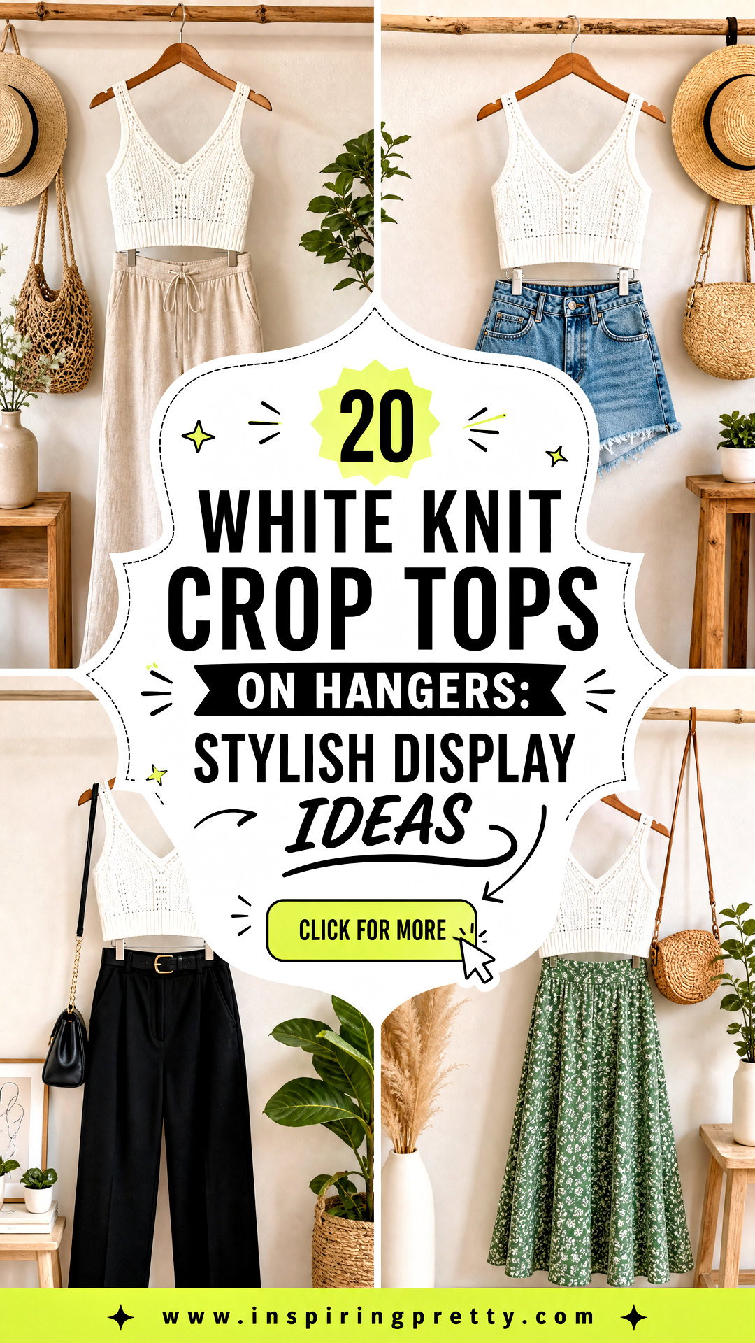 20 White Knit Crop Tops On Hangers Stylish Display Ideas - 20 White Knit Crop Tops On Hangers: Stylish Display Ideas