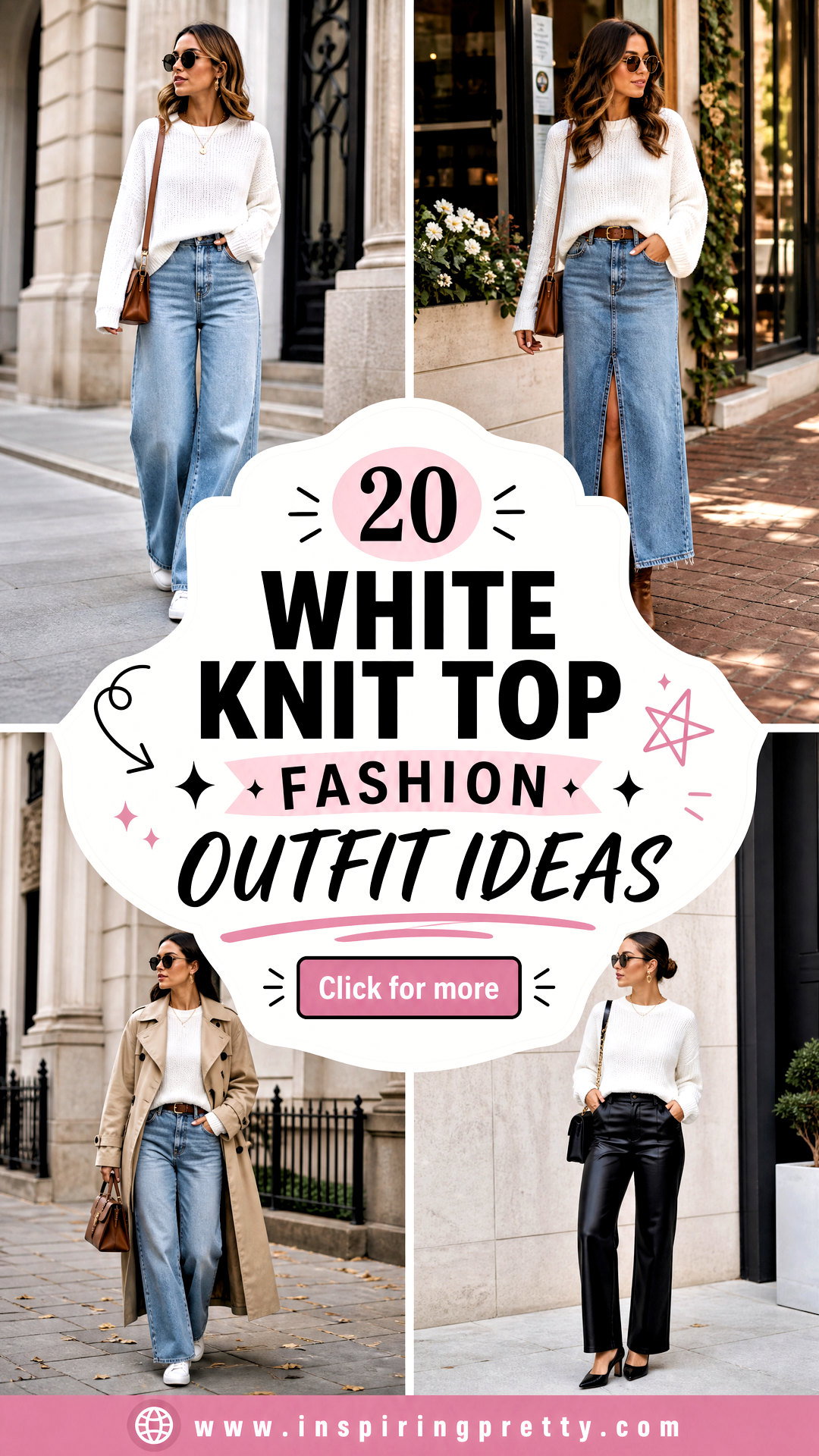20 White Knit Top Fashion Outfit Ideas for Cozy-Chic Days - 20 White Knit Top Fashion Outfit Ideas for Cozy-Chic Days
