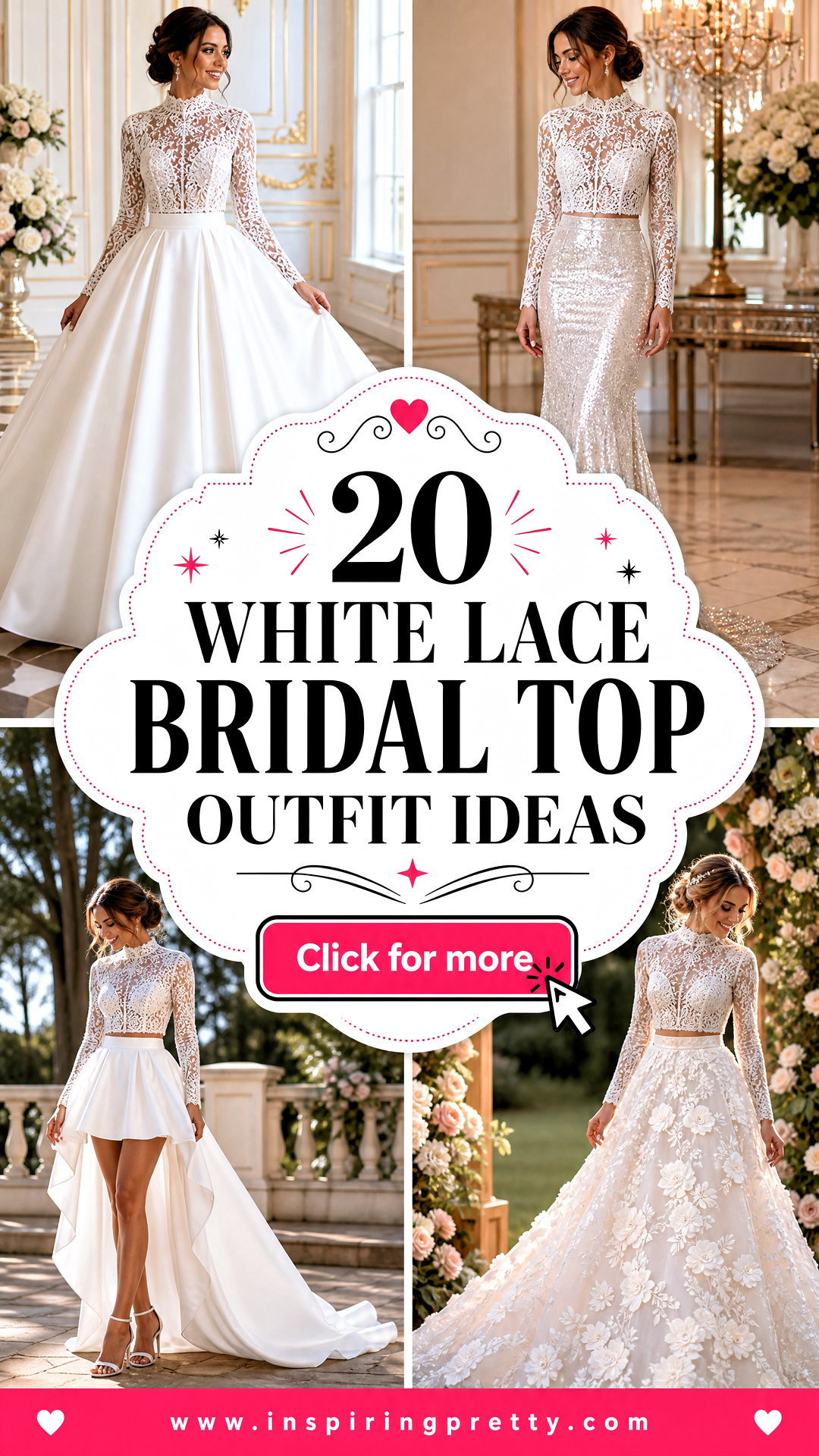 20 White Lace Bridal Top Outfit Ideas for Modern Brides - 20 White Lace Bridal Top Outfit Ideas for Modern Brides