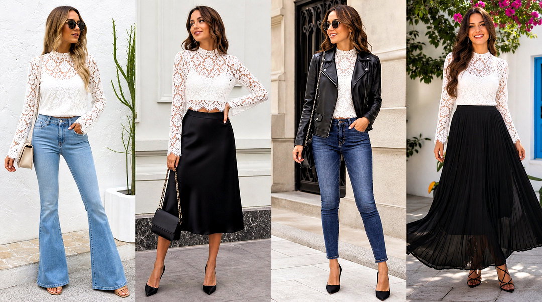50 White Lace Top Outfit Ideas for Romantic Summer Style