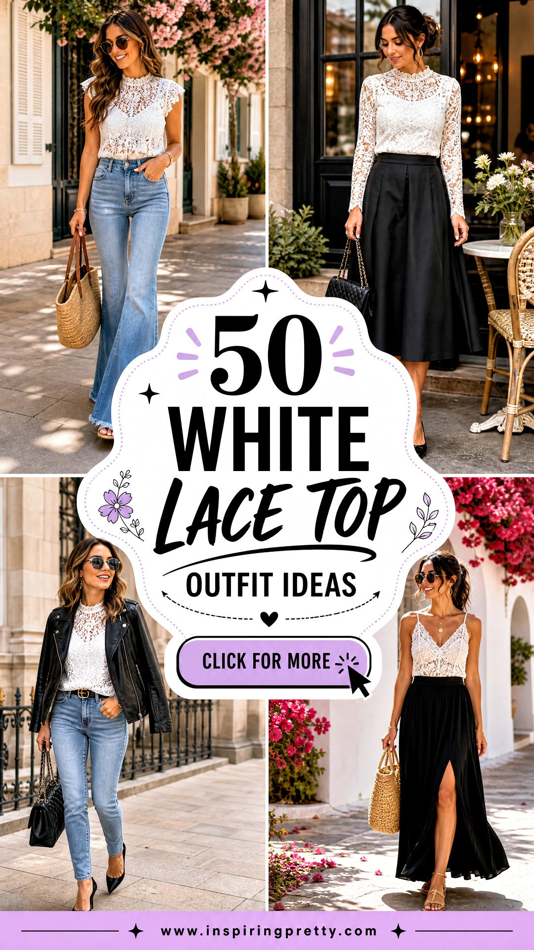 50 White Lace Top Outfit Ideas for Romantic Summer Style - 50 White Lace Top Outfit Ideas for Romantic Summer Style