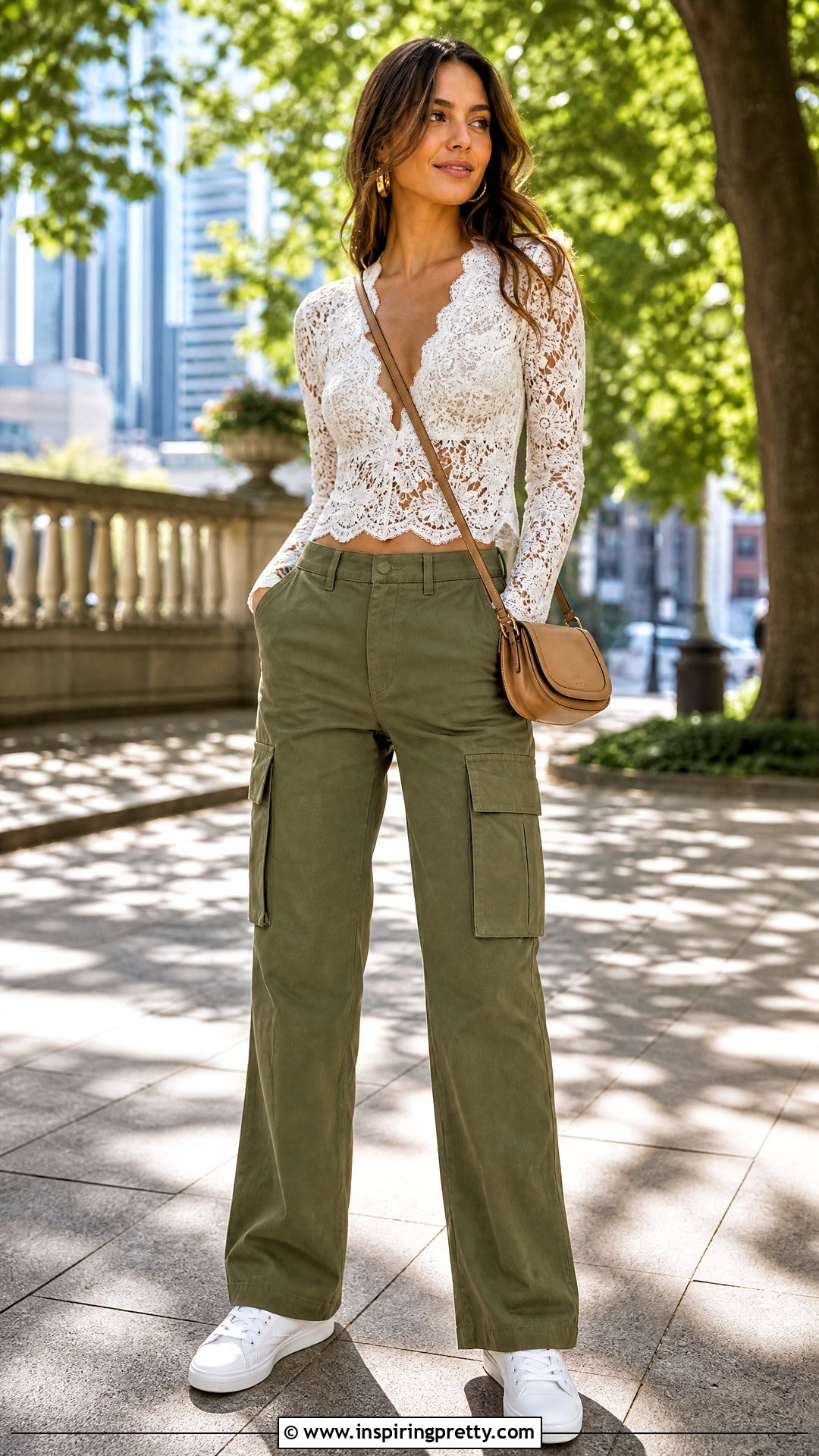 White Lace Top With Cargo Pants - 50 white lace top outfit ideas