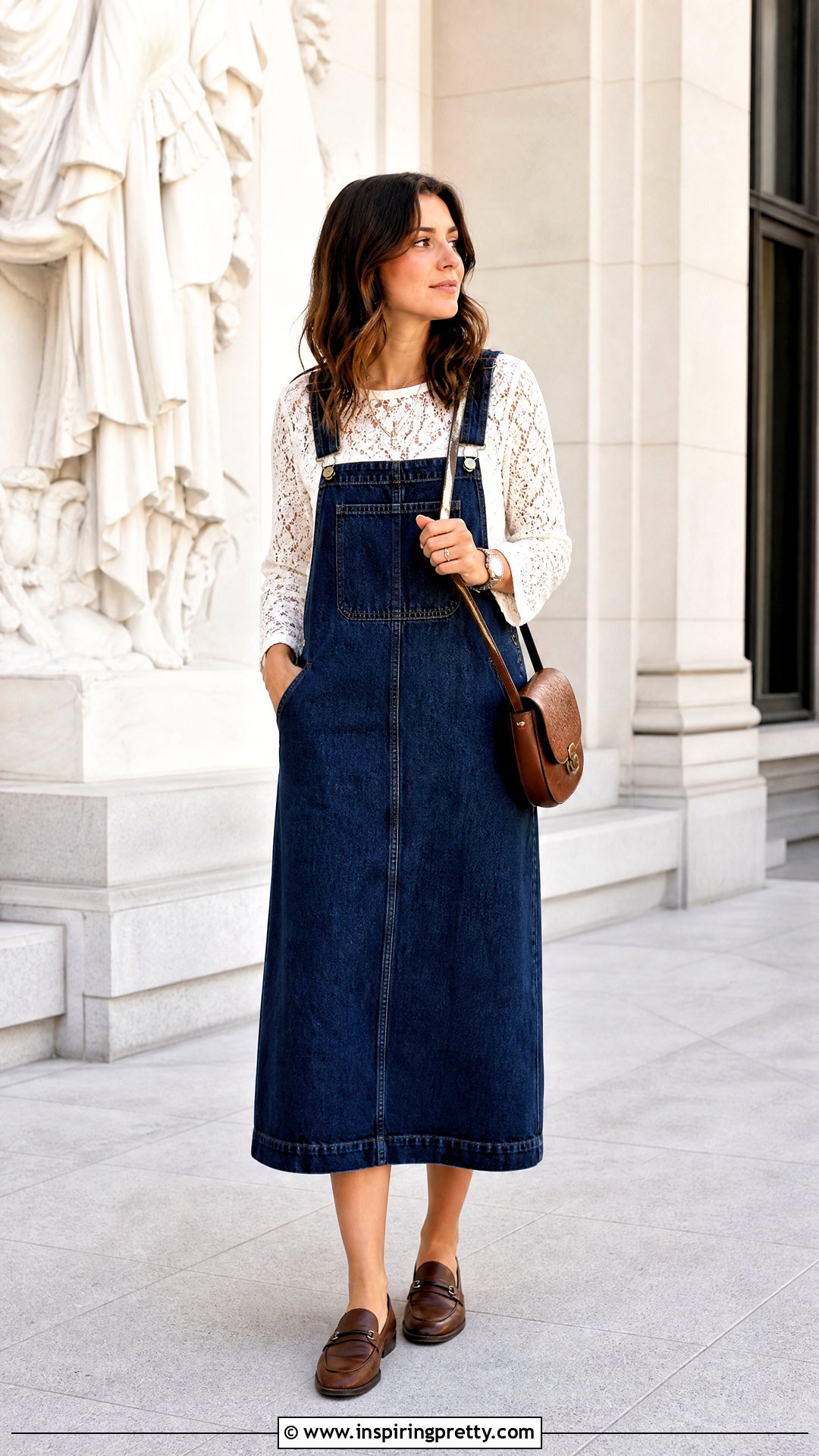 White Lace Top With Overall Dress - 50 white lace top outfit ideas