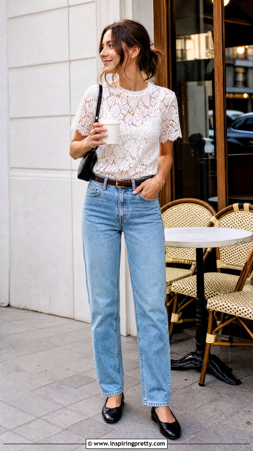 White Lace Top With Straight Leg Jeans - 50 white lace top outfit ideas
